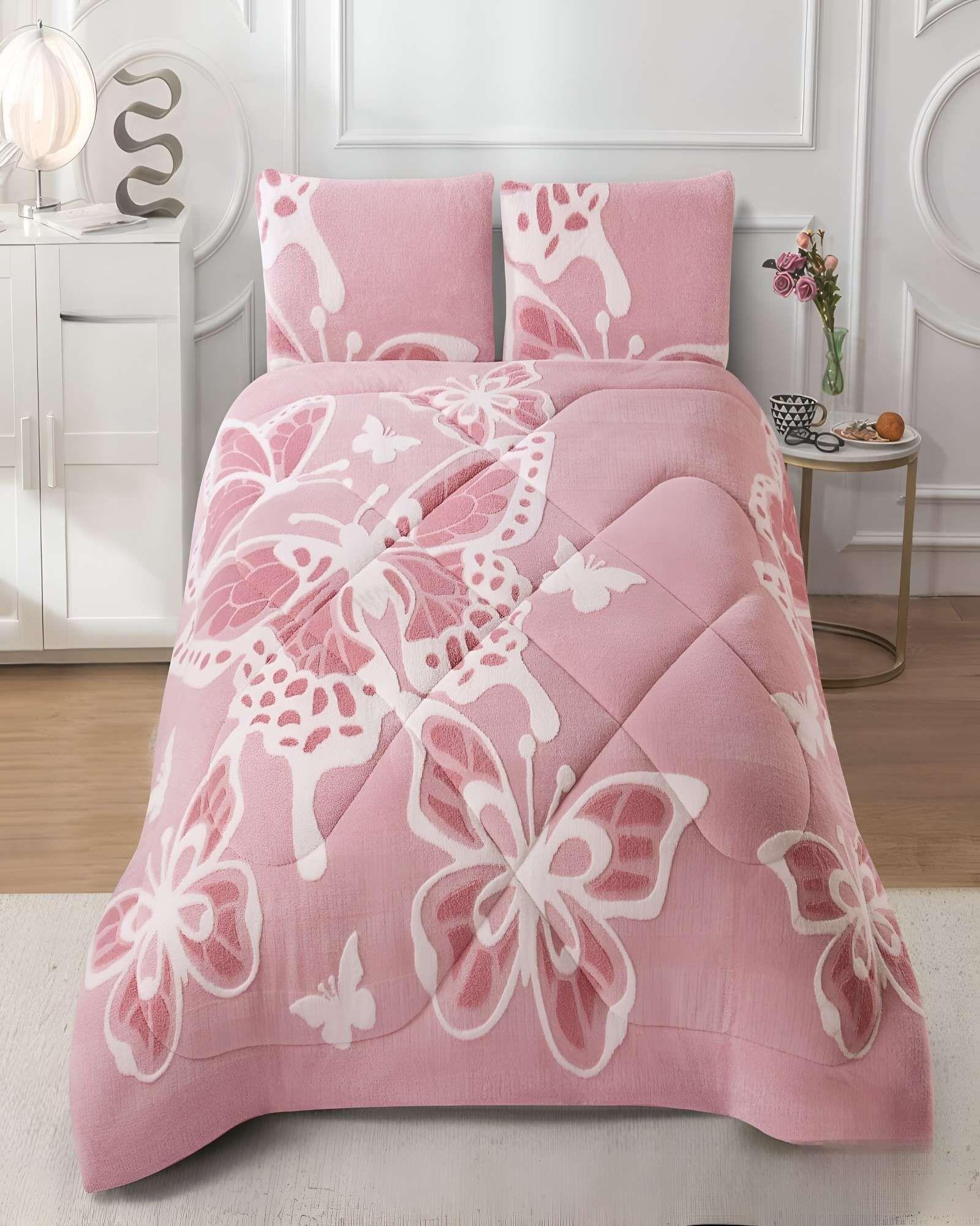 COBERTOR DE JACQUERD CUTTING CON CHIPORRO KING 250X270CM ROSA B8-2