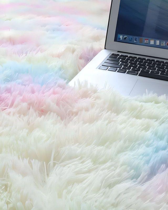 Alfombra peluda Suave 240 x 200 cm Primera Calidad COLOR UNICORNIO-2