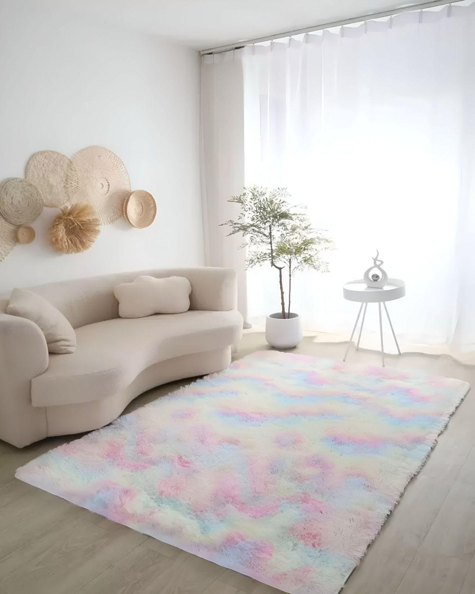 Alfombra peluda Suave 240 x 200 cm Primera Calidad COLOR UNICORNIO-3