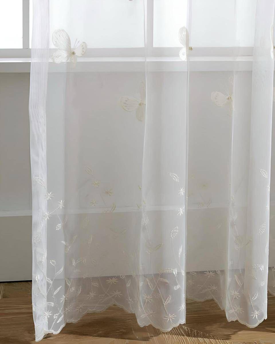 2 panel de Cortina visillo transparente con textura 140x230cm TF17-3