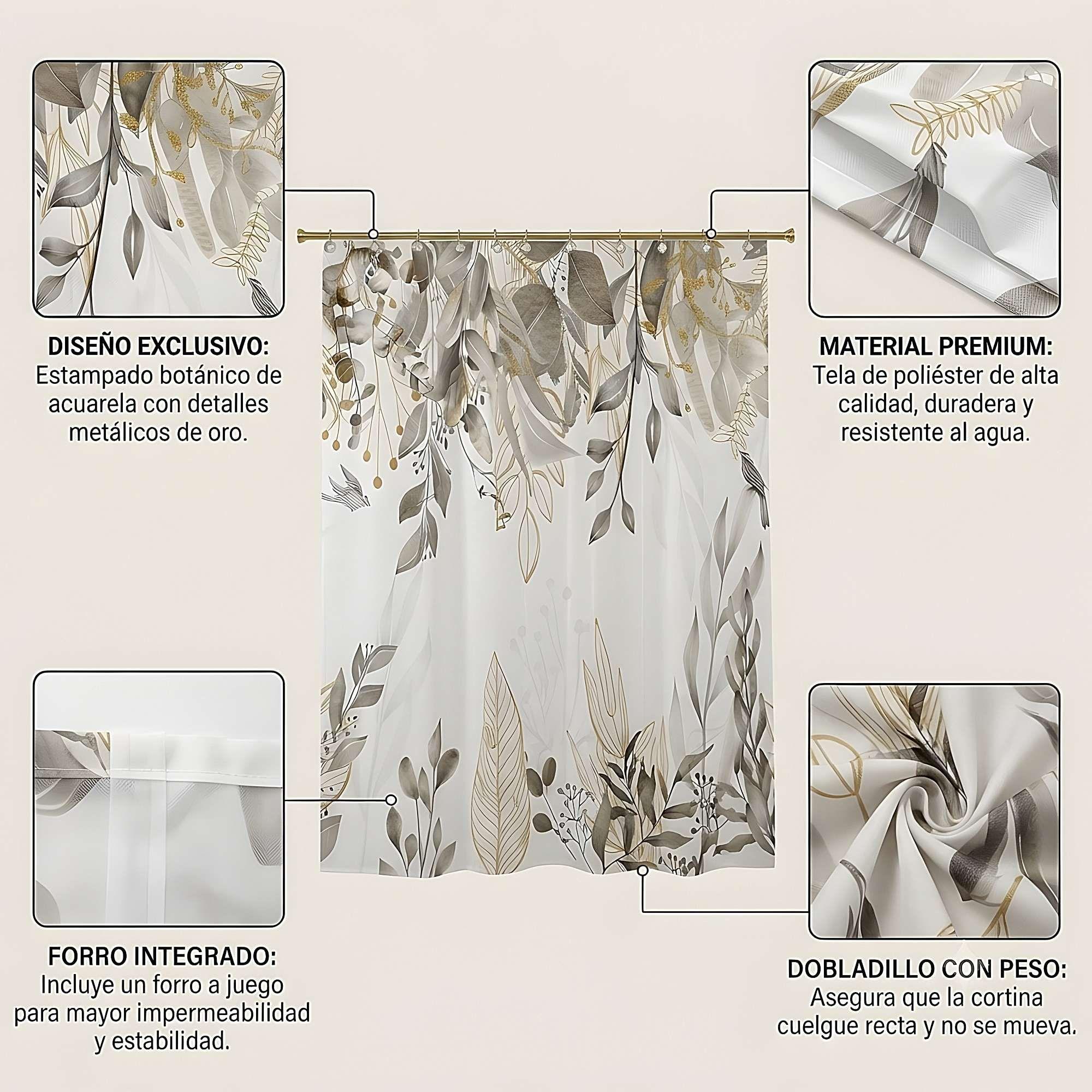 CORTINA DE BAÑO CON FORRO 180X180 CM CB11-3