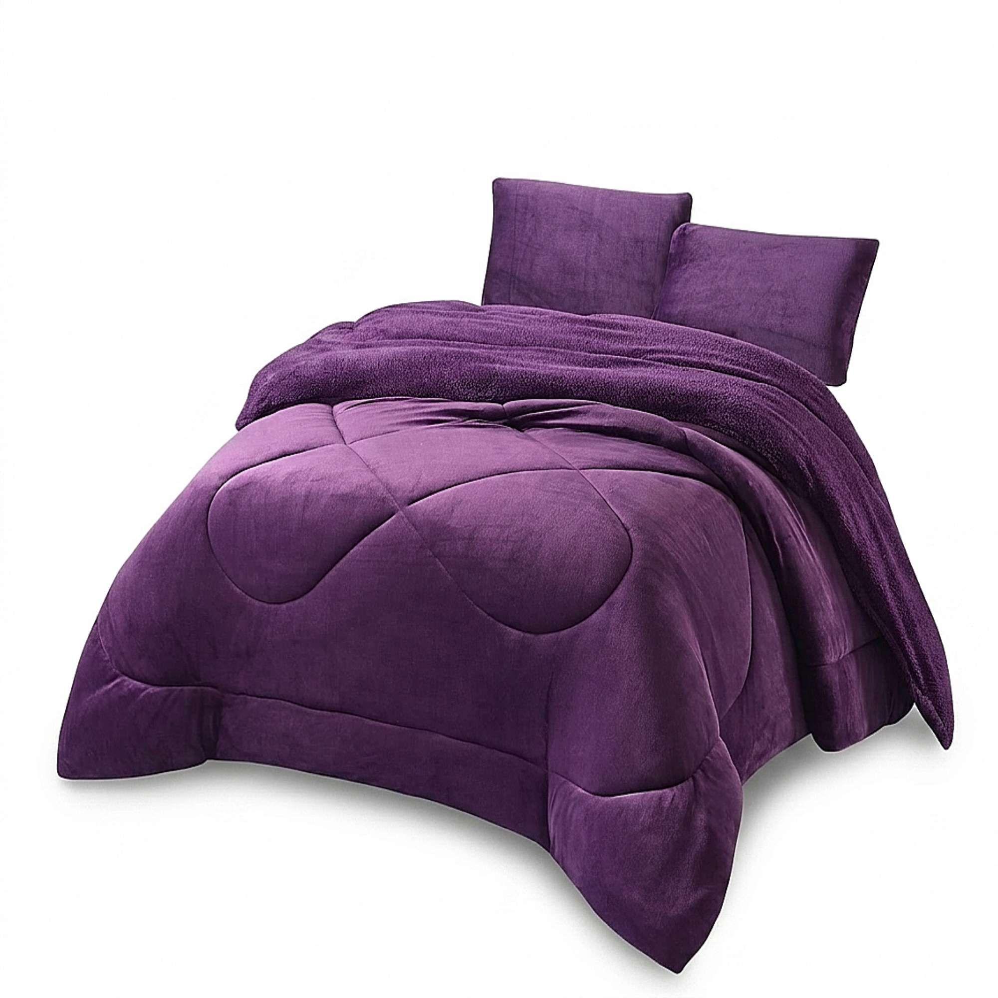 COBERTOR DE INVERNO PLUSH CON CHIPORRO CS 2 PLAZAS MORADO-3