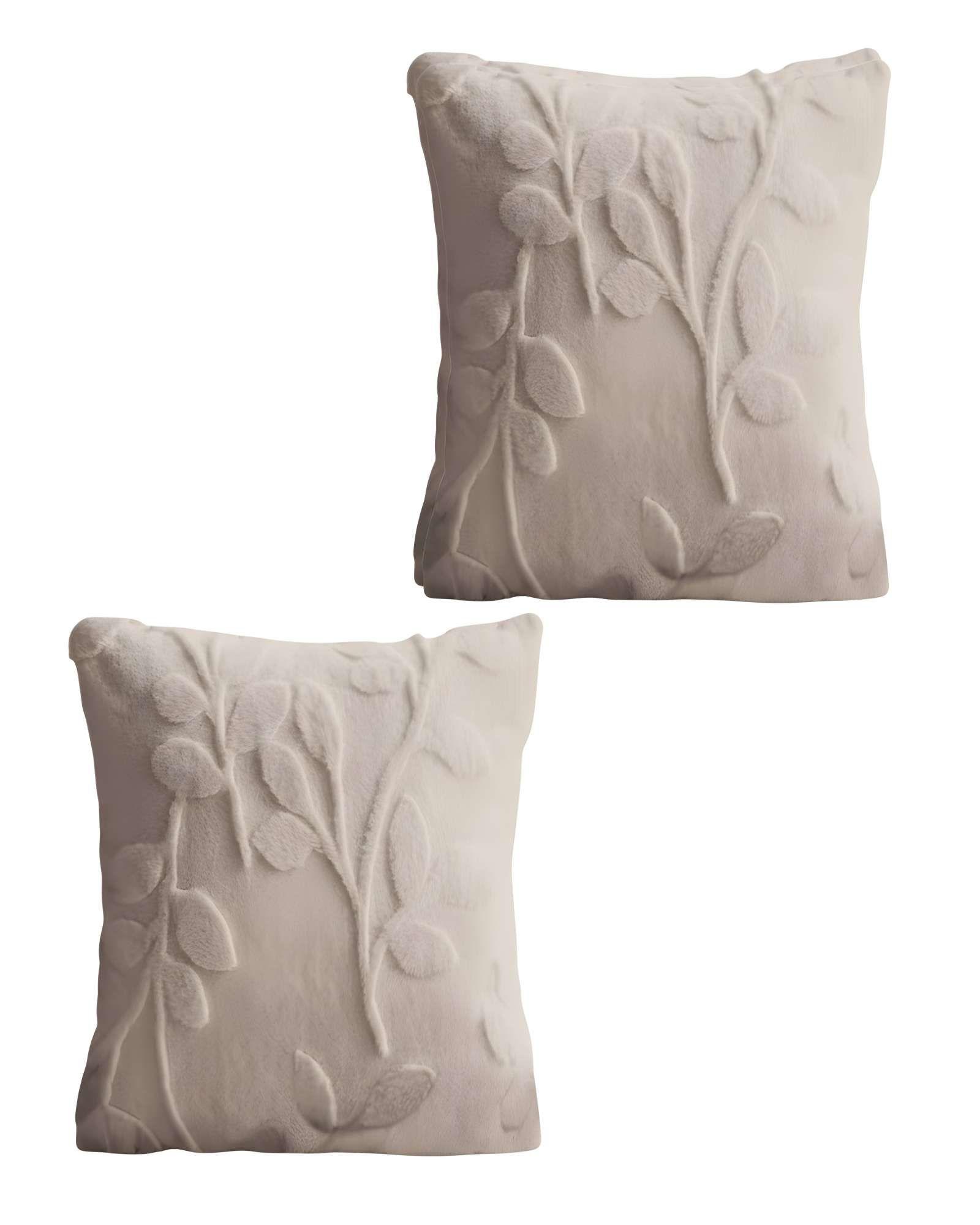 PACK DE 2 FUNDAS DE COJIN CON RELIEVE 45X45CM BEIGE-0