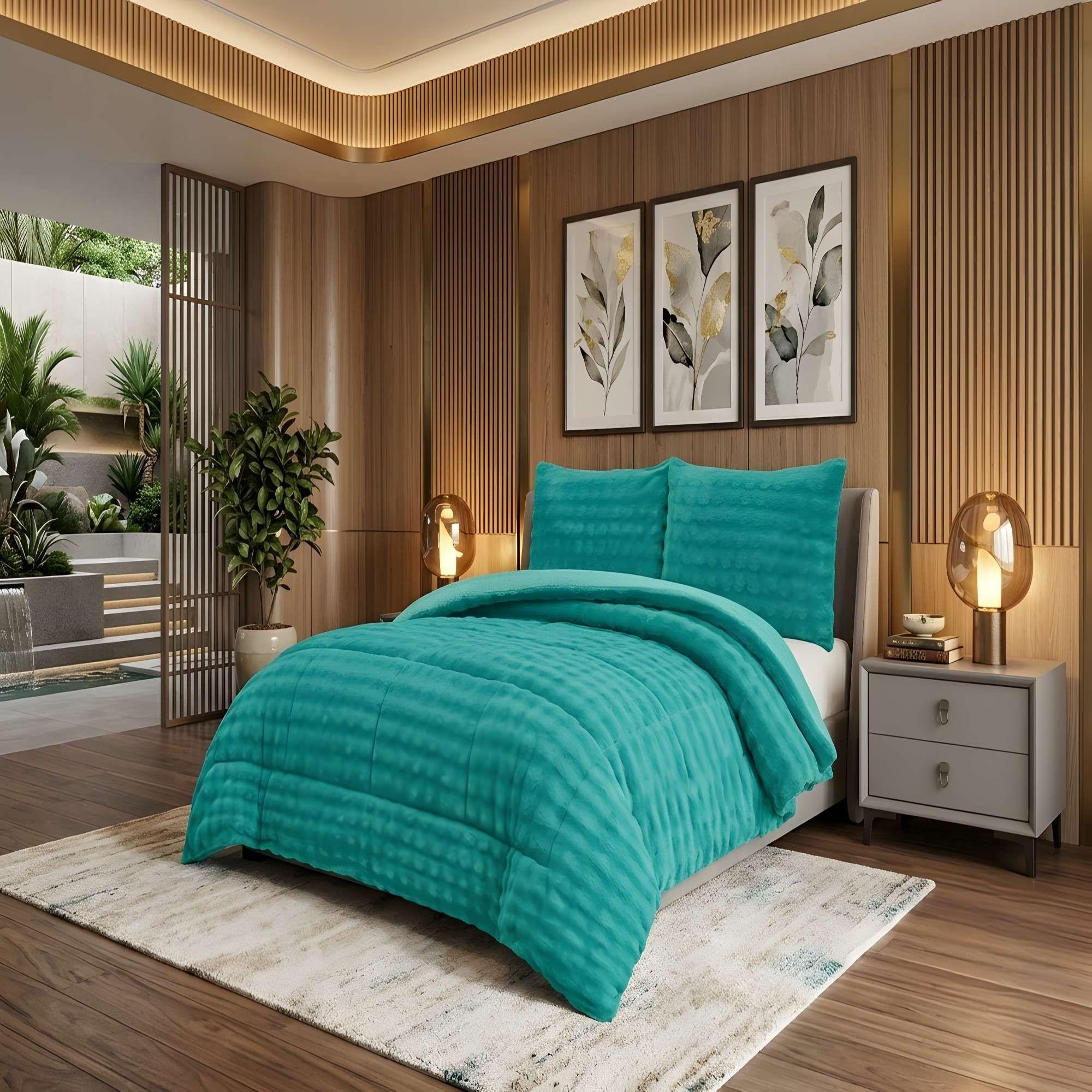 COBERTOR ALTO CONFORT 2 PLAZA 230CM X 250CM COLOR VERDE-1
