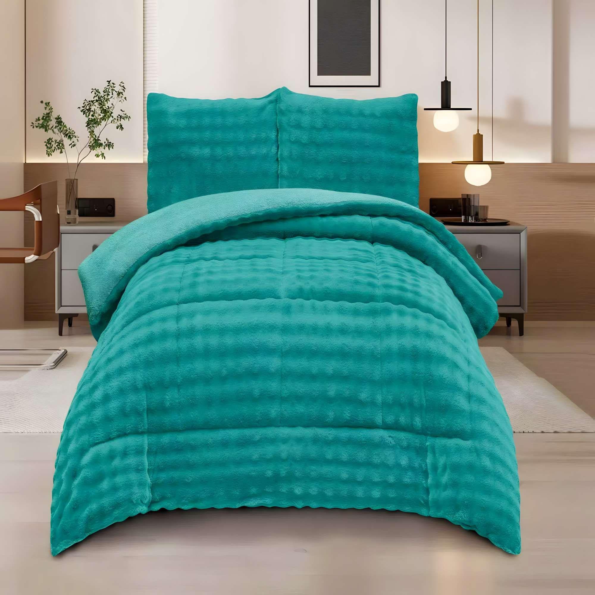 COBERTOR ALTO CONFORT 2 PLAZA 230CM X 250CM COLOR VERDE-2