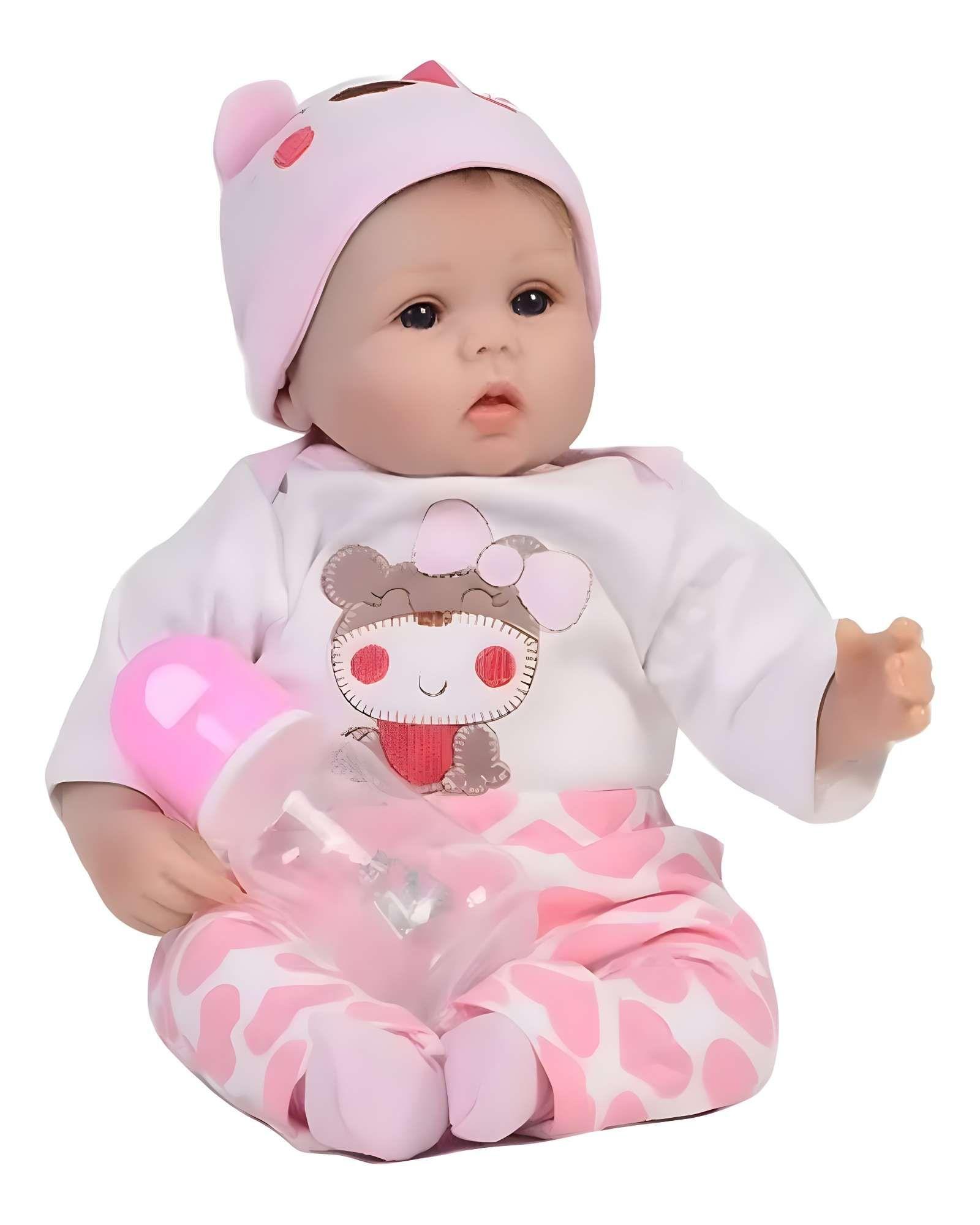 MUÑECA INFANTIL BEBE REALISTA SILICONA ROSADO R1-0