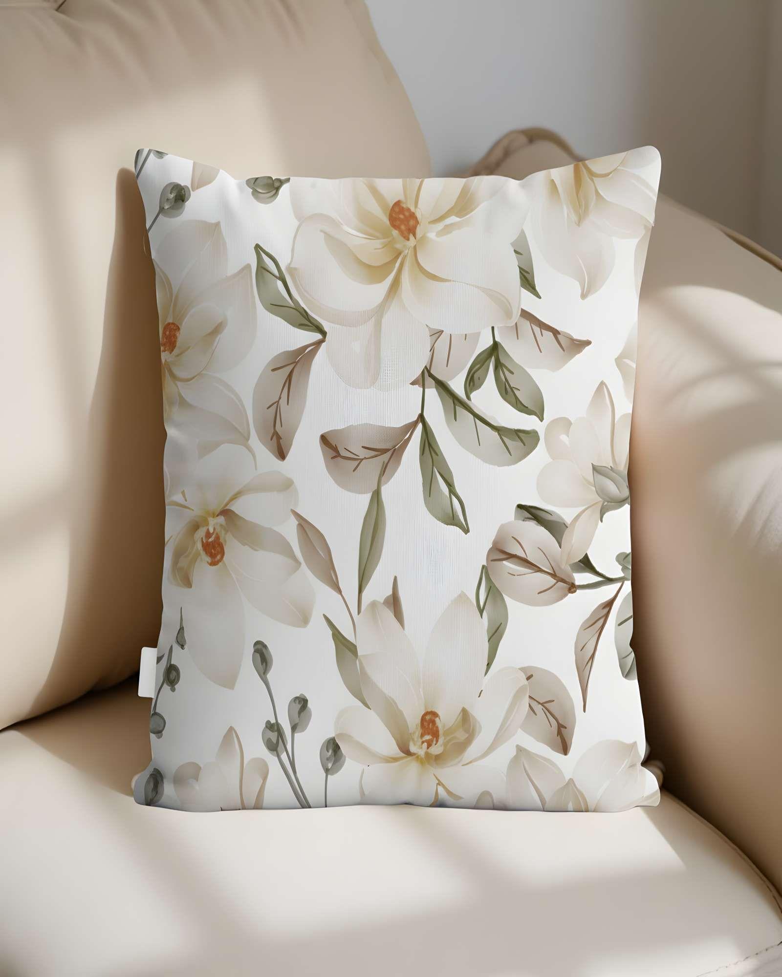 SET DE 2 FUNDAS DE COJIN FLOREADAS 45X45 BLANCO 02-2