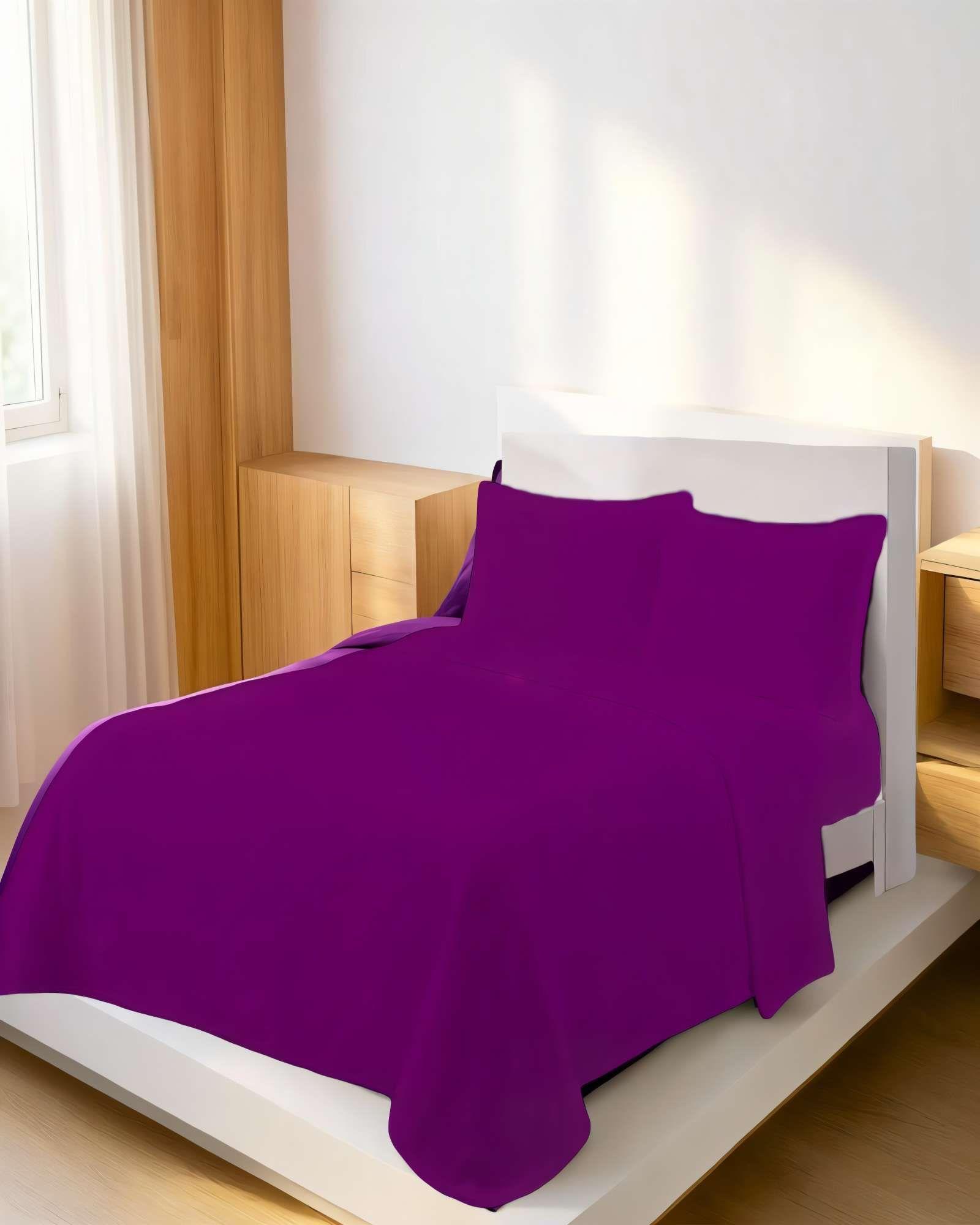 SABANA POLAR PREMIUM PLAZA Y MEDIA  COLOR MORADO-3