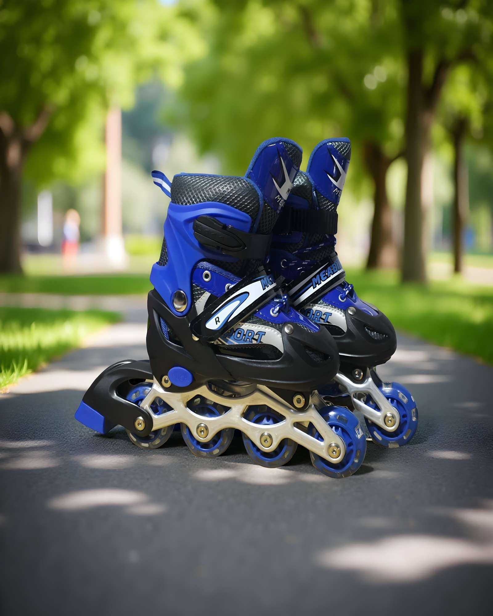 PATIN LINEAL CON LUCES Y KIT TALLA S 31-34 AZUL OSCURO-2