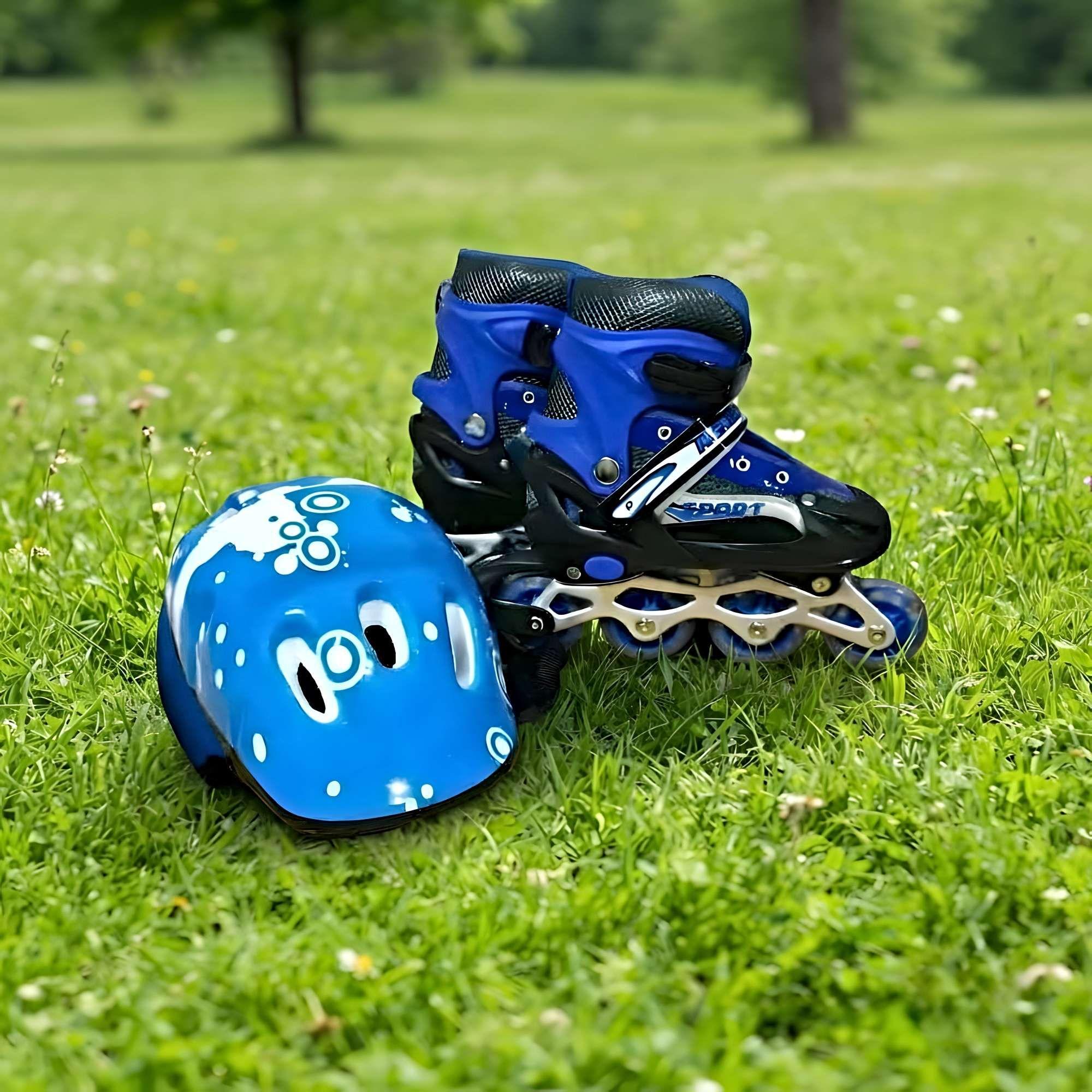 PATIN LINEAL CON LUCES Y KIT TALLA S 31-34 AZUL OSCURO-1