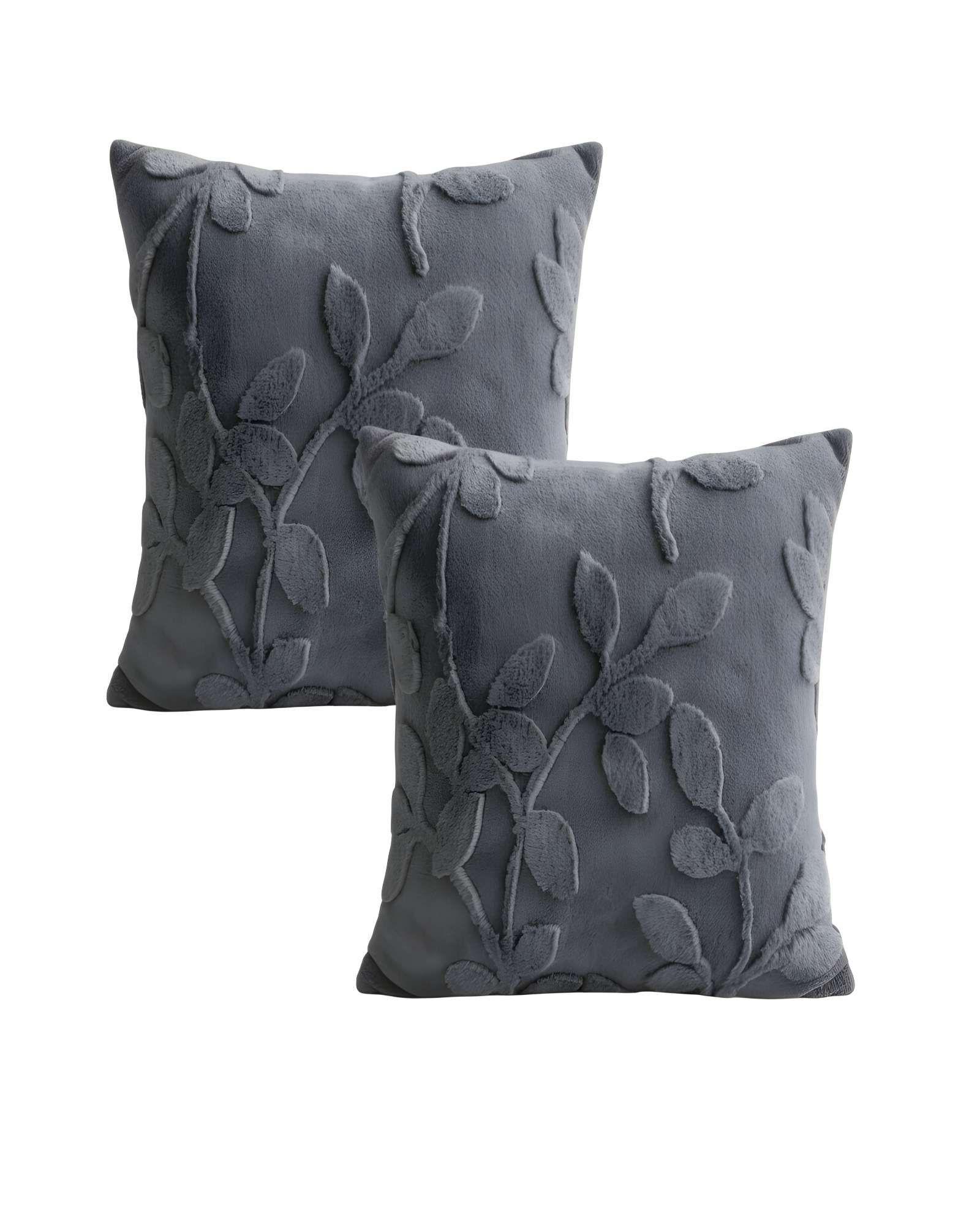 PACK DE 2 FUNDAS DE COJIN CON RELIEVE 45X45CM GRIS O.-0