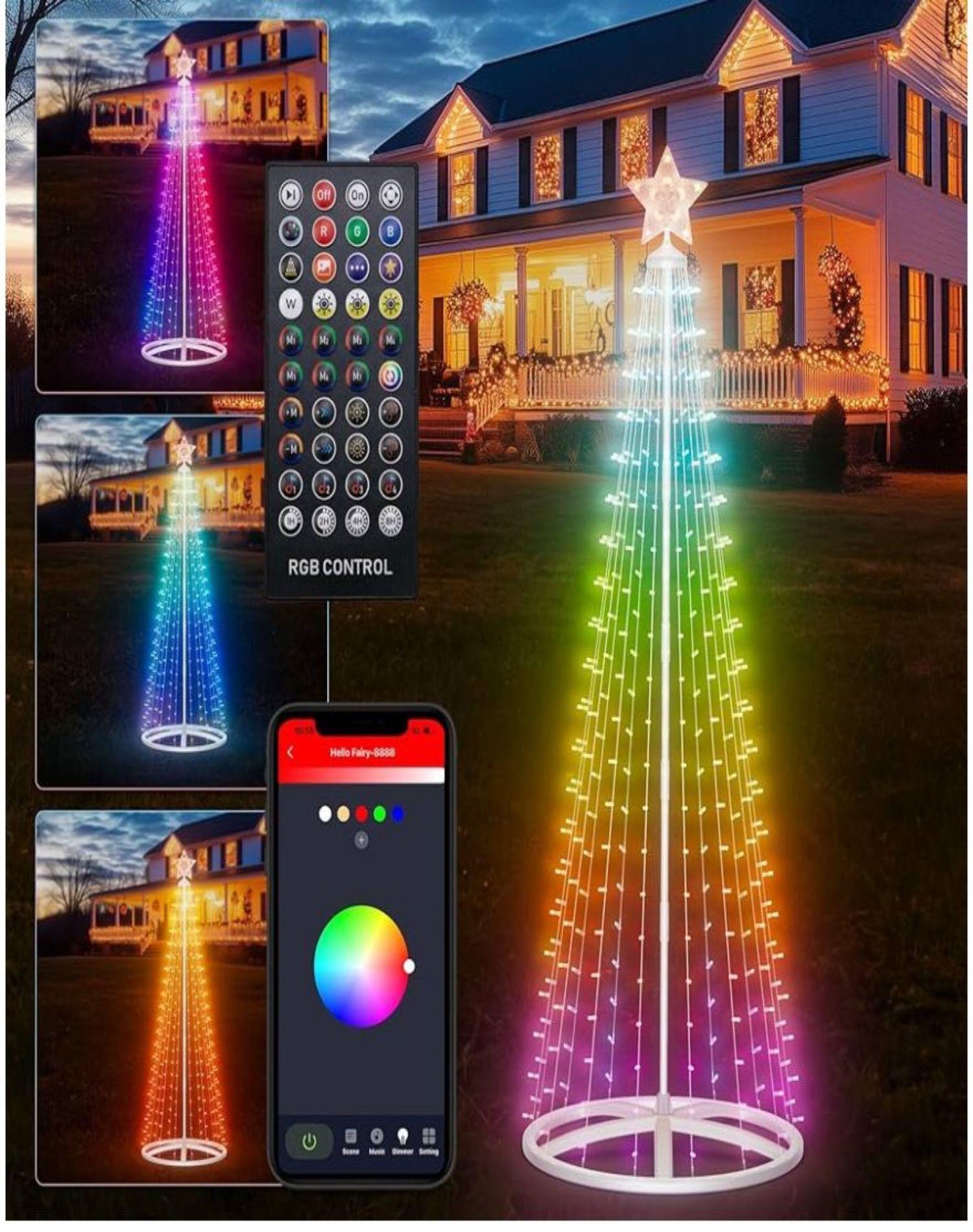 Árbol Luces Led Navidad Inteligente enchufe USB, 1.80m 18n1-2