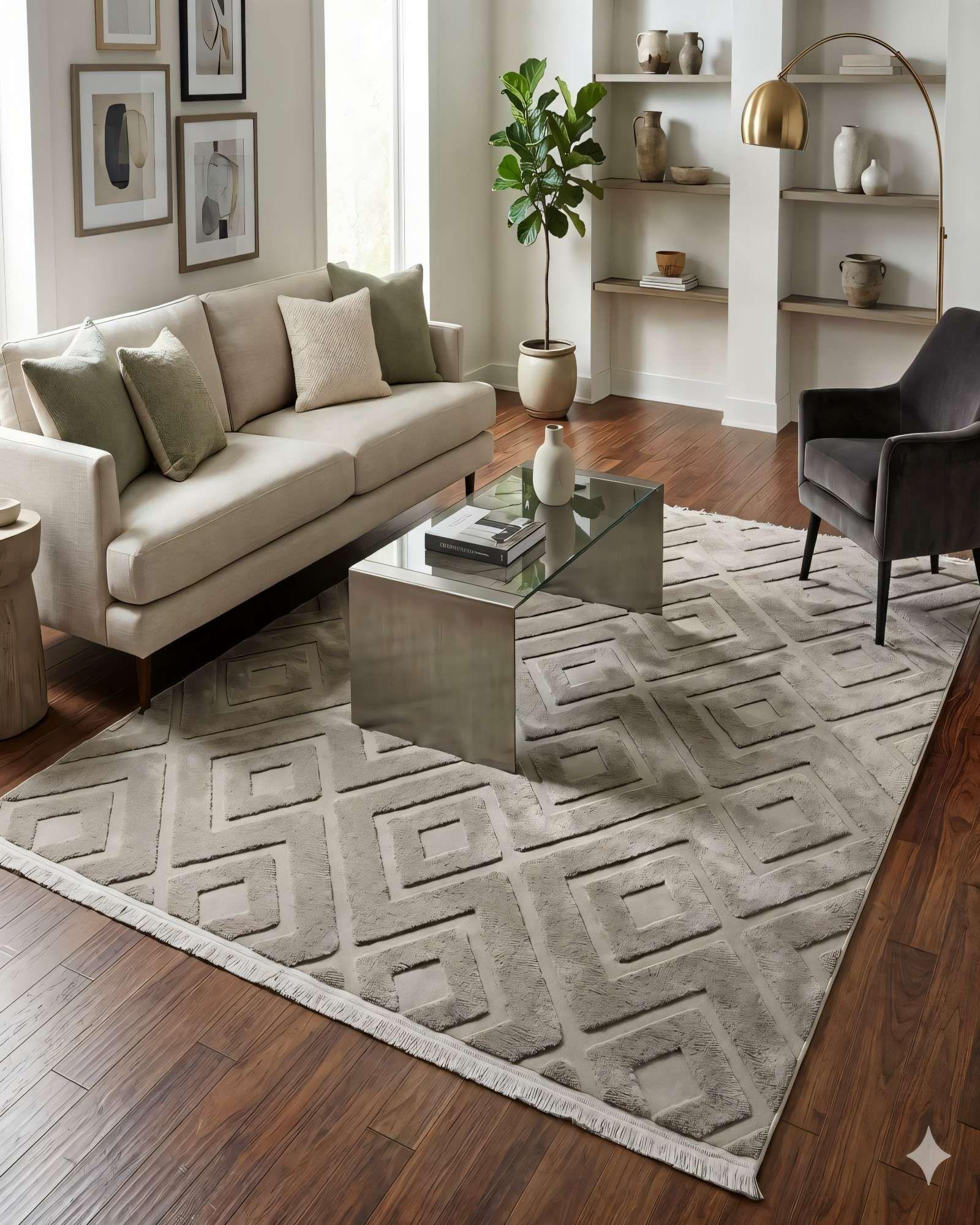 ALFOMBRA JACQUARD 180 X 200 DECORATIVA COLOR GRIS 3-2