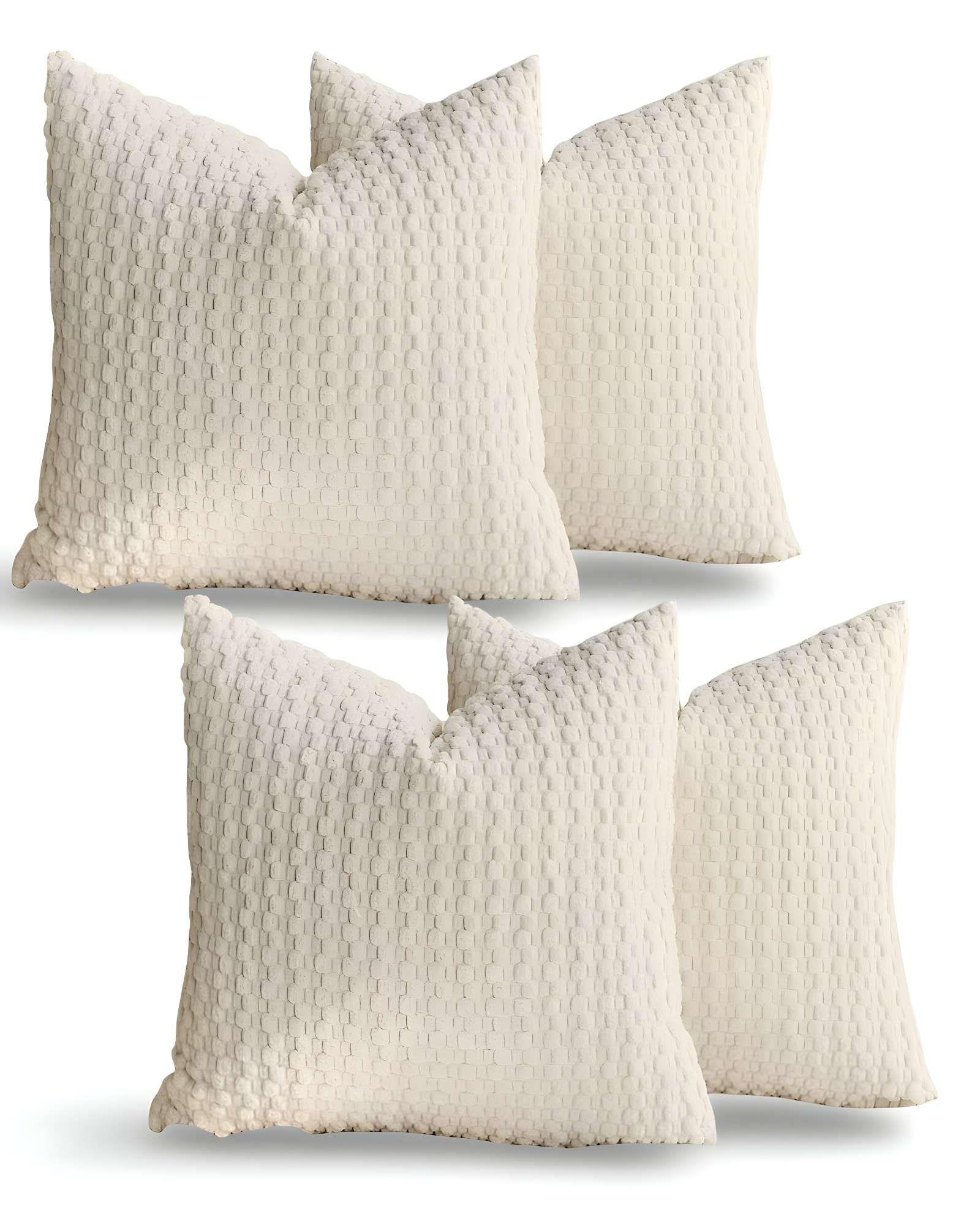 PACK DE 4 FUNDAS DE COJINES DISEÑO DE MAIZ 45CM X 45 CM BLANCO-2