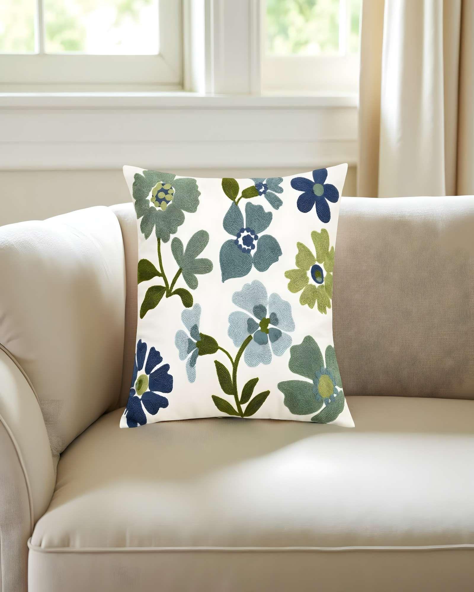 PACK DE 4 FUNDAS DE COJIN BORDADAS 45X45CM BLANCO 11-2