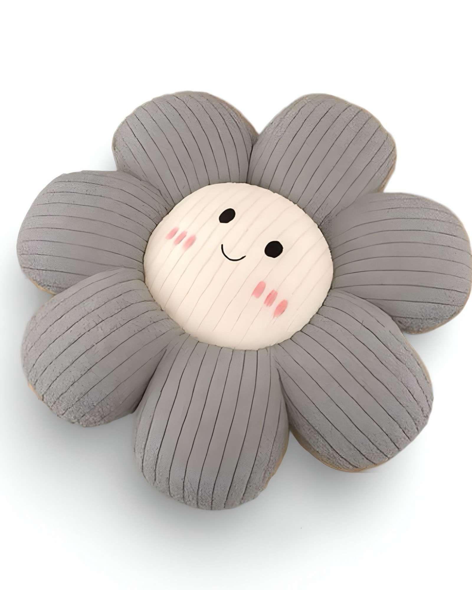 COJIN DECORATIVO FLOR KAWAII 45CM GRIS-0