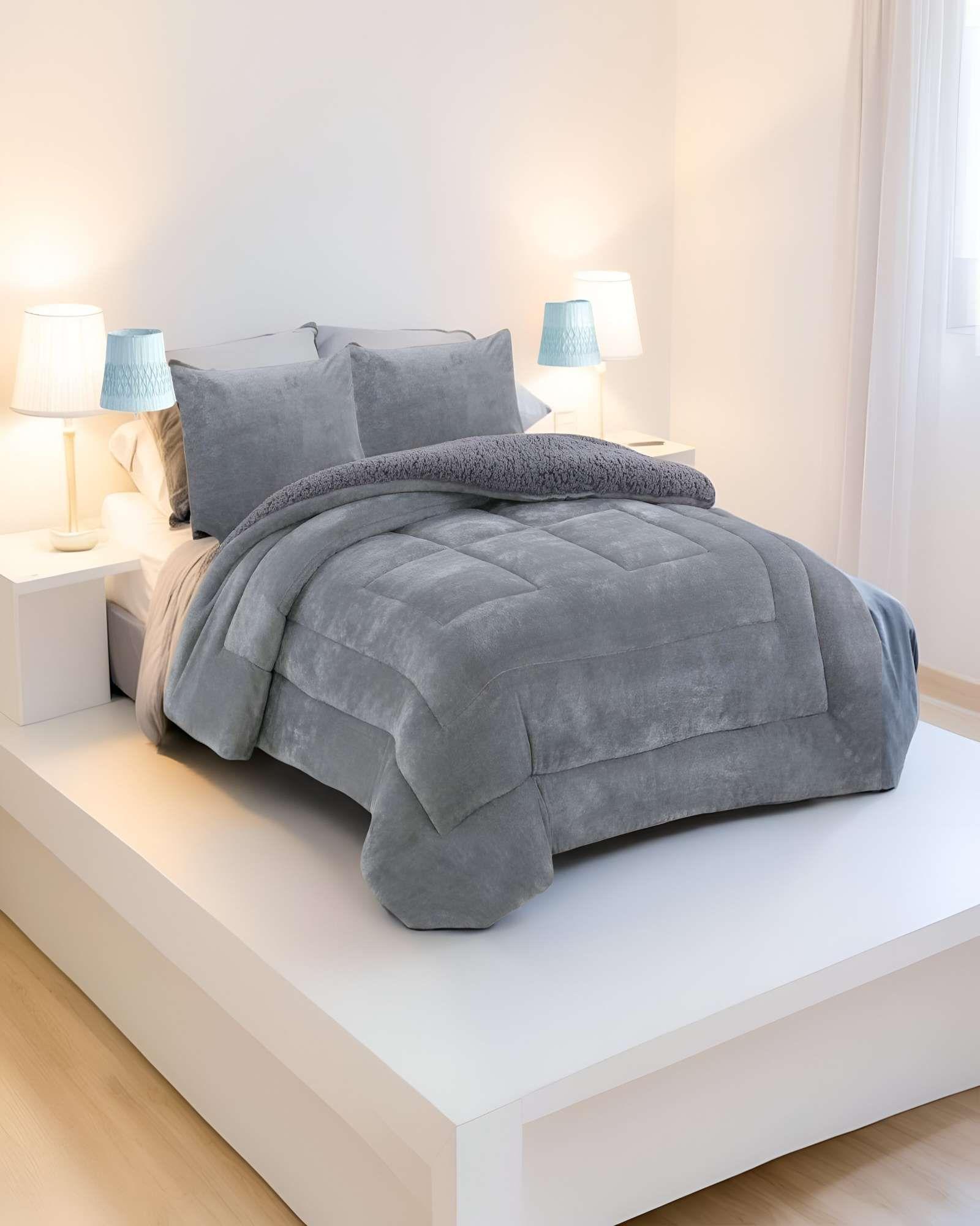 COBERTOR CON CHIPORRO 2 PLAZAS 230X250CM GRIS B5-2