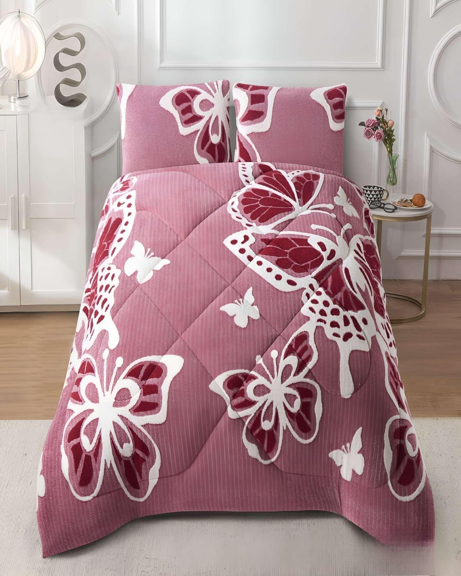 COBERTOR DE JACQUERD CUTTING CON CHIPORRO KING 250X270CM ROSA B17-2