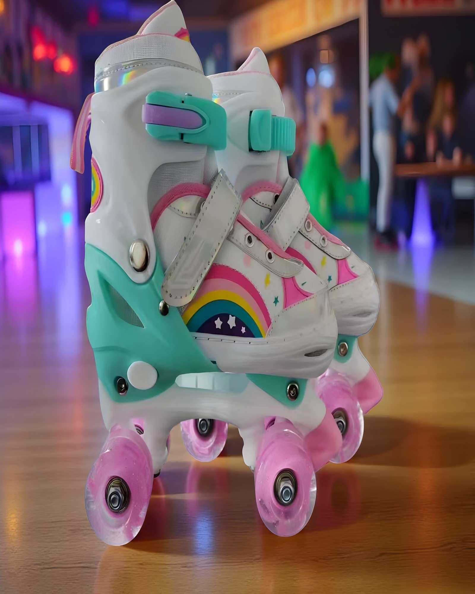 PATIN 4 RUEDAS CON LUCES Y KIT TALLA S 31-34 BLANCO-2