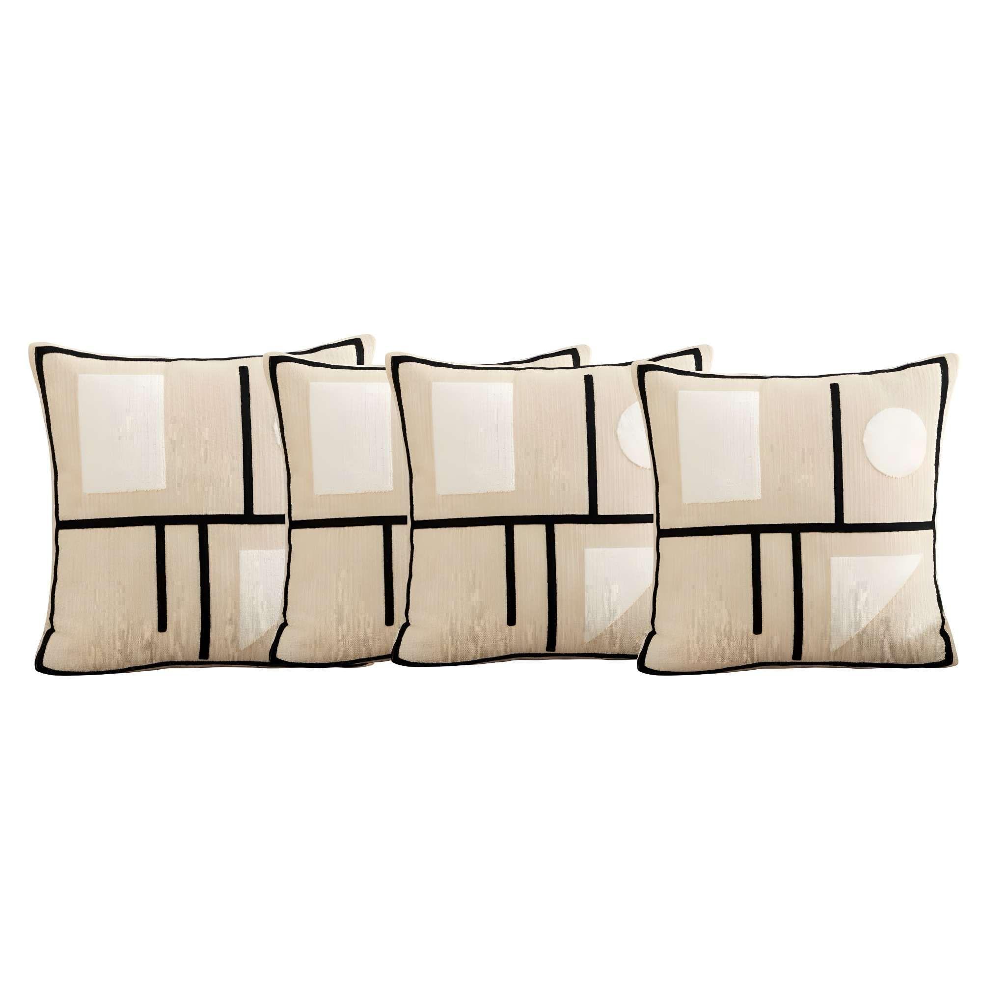 SET DE 4 FUNDAS DE COJIN CHENILLE GEOMETRICO 3-3