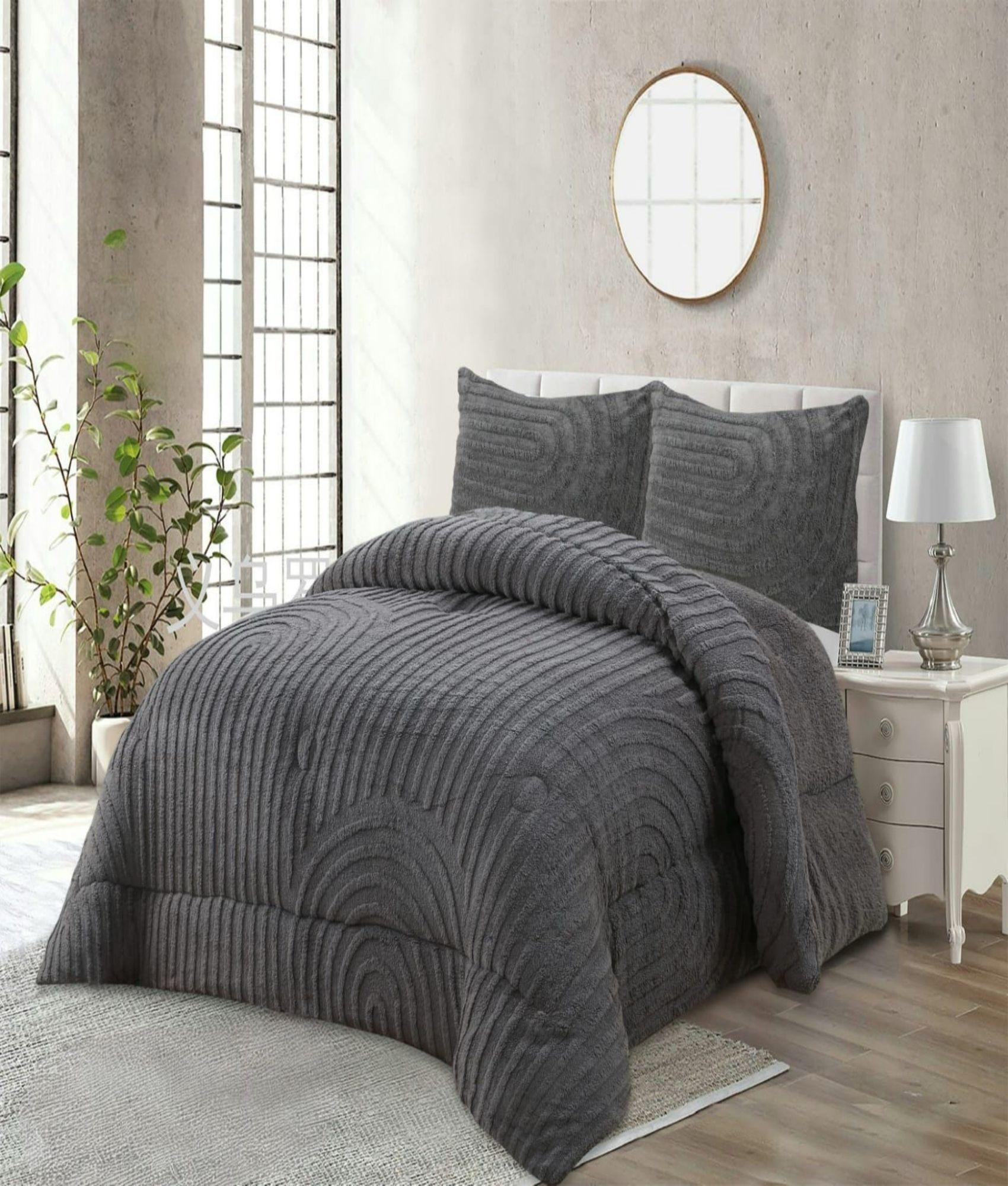 COBERTOR GRUESO PARA INVIERNO KNG SUPER KING GRIS-2