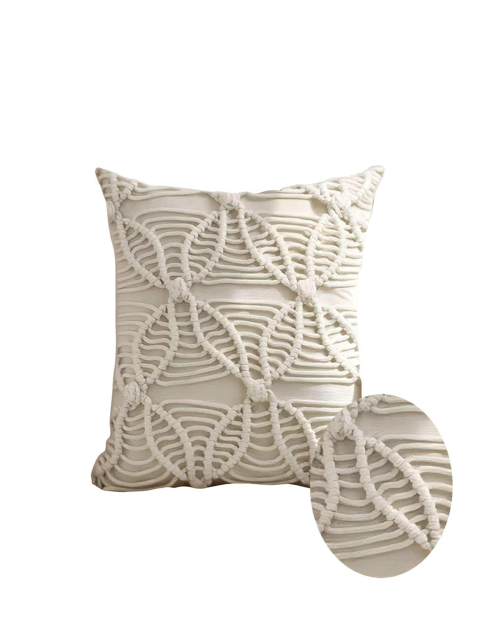 PACK DE 4 FUNDAS DE COJIN CON ESTILO BOHEMIO 45X45CM BEIGE 04-1