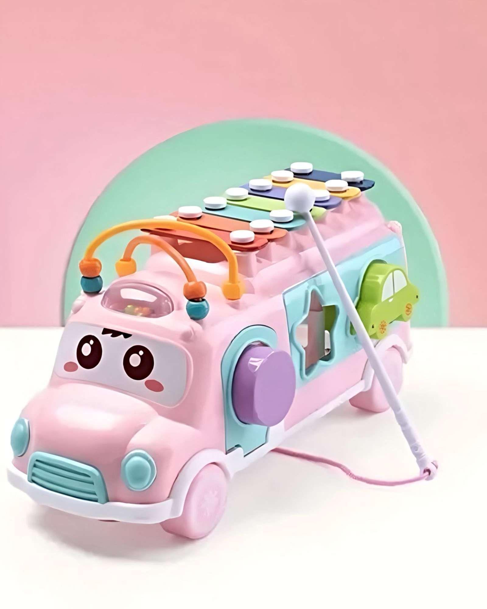 Bus de Actividades Didácticas Xilófono y Clasificador de Formas rosa-2