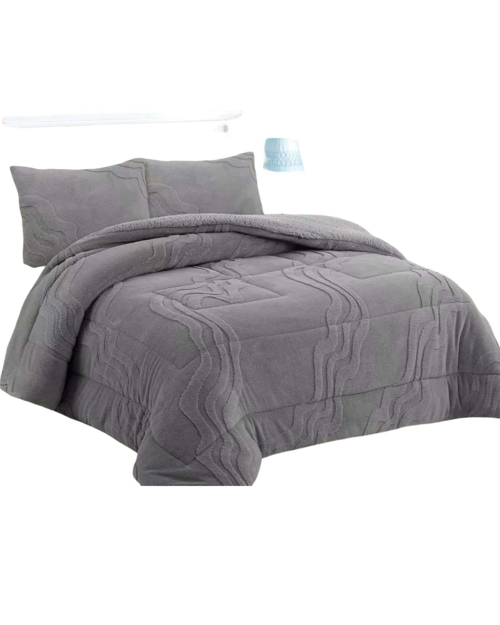 CUBRECAMA DISEÑO 2025 CON CHIPORRO SUPER KING 250 CM X 270 CM GRIS-0