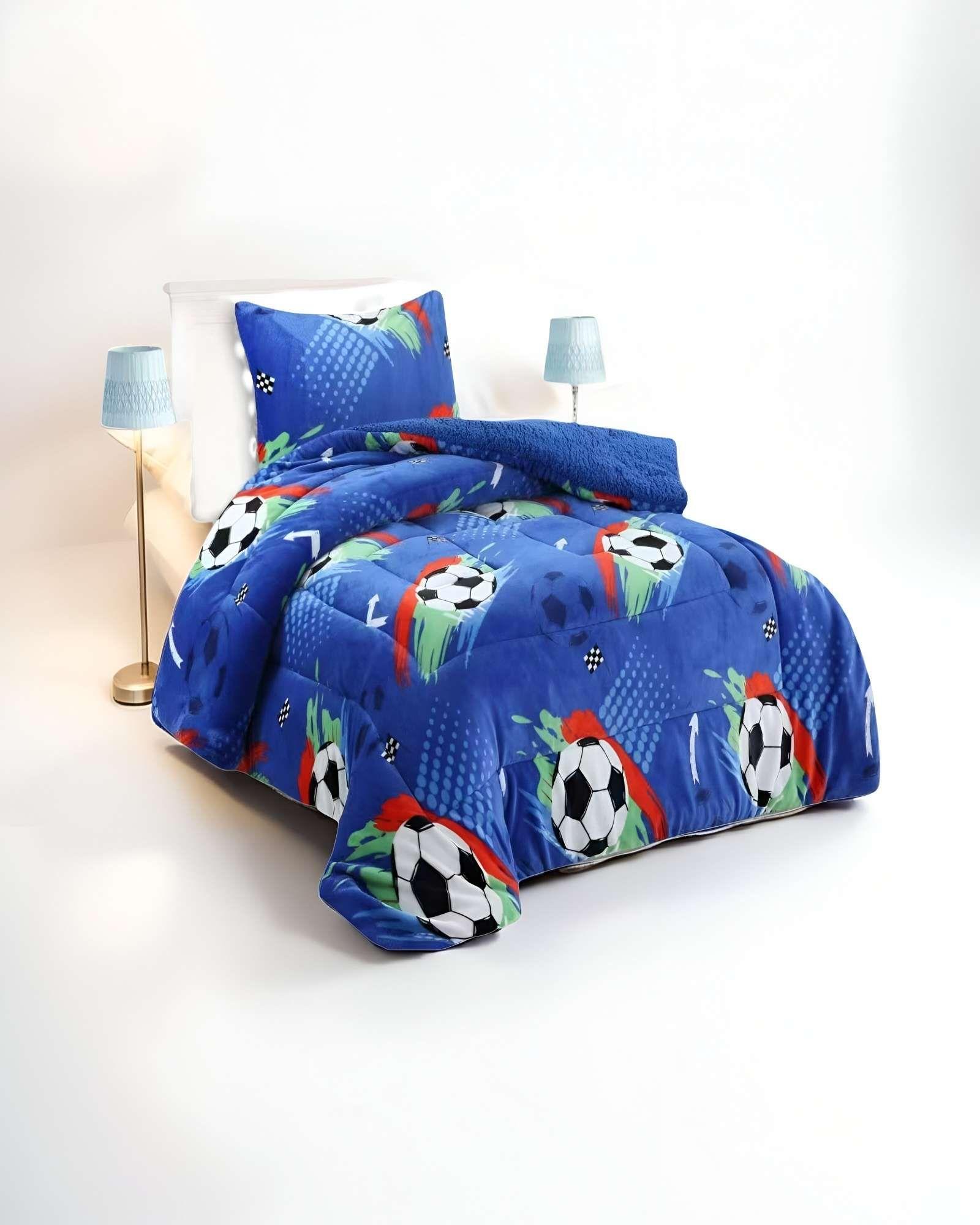 COBERTOR CON CHIPORRO PLAZA Y MEDIA 180X200CM AZUL B5-2