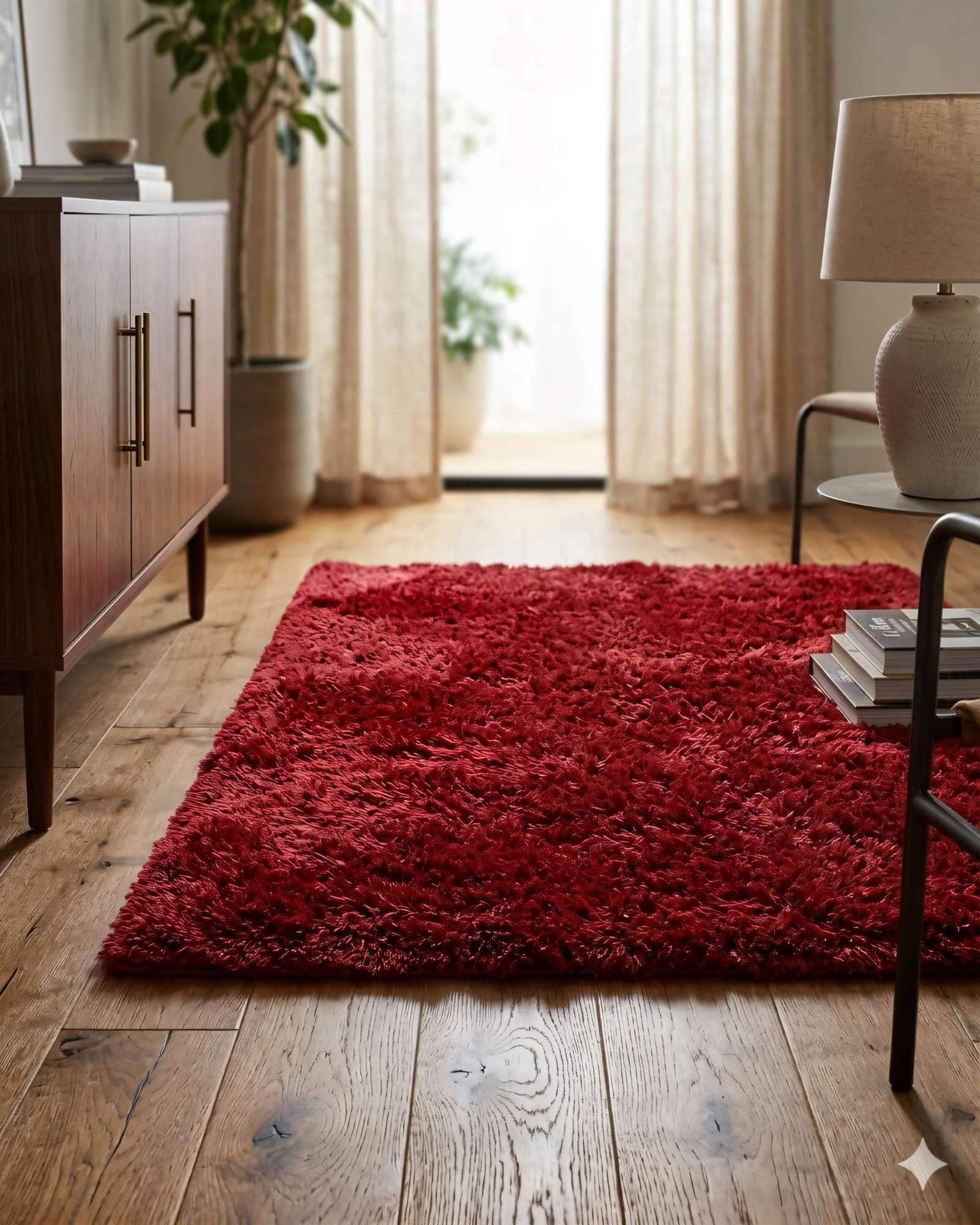 ALFOMBRA PELUDA 200X300 PREMIUM COLOR BURDEO-3