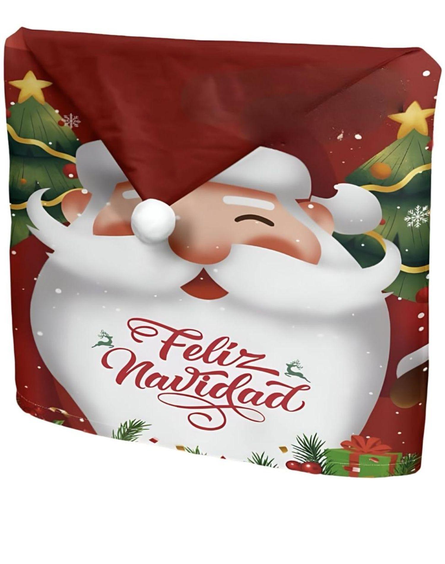 Pack 6 fundas de respaldo de sillas navidad con pompón 25n4-0