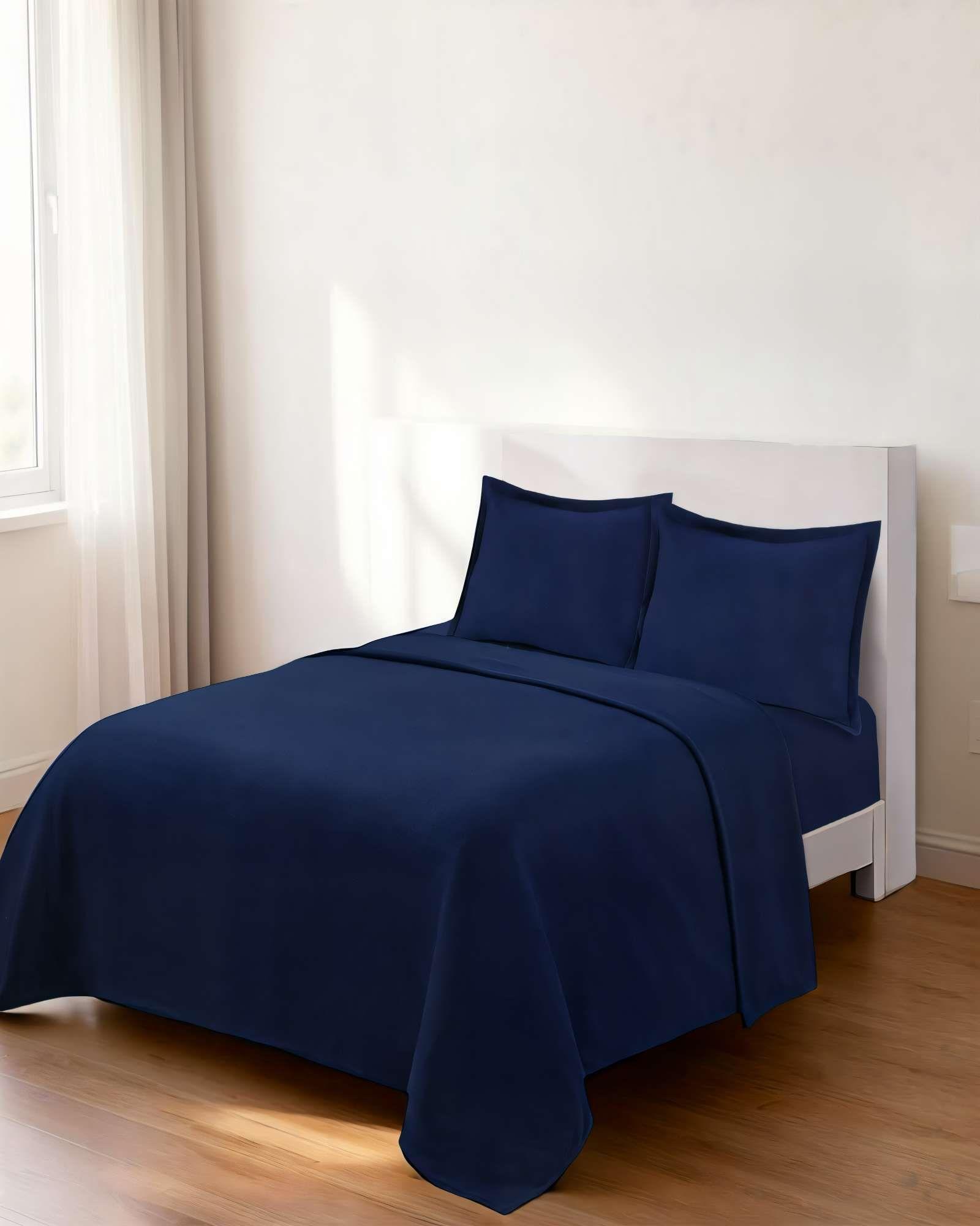 SABANA POLAR PREMIUM PLAZA Y MEDIA  COLOR AZUL OSCURO-3