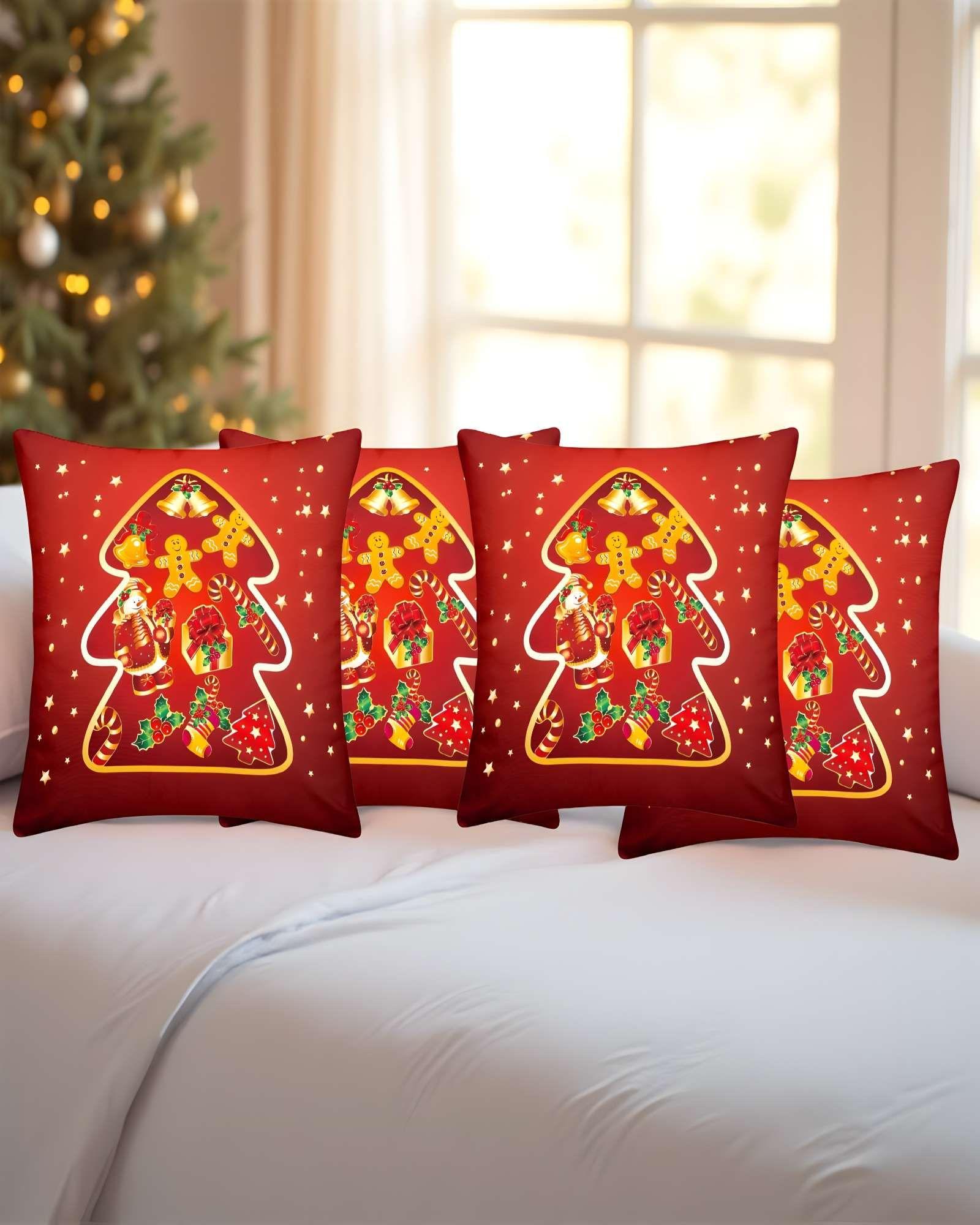 SET DE 4 FUNDAS DE COJINES DE NAVIDAD 45X45 CM A01-3
