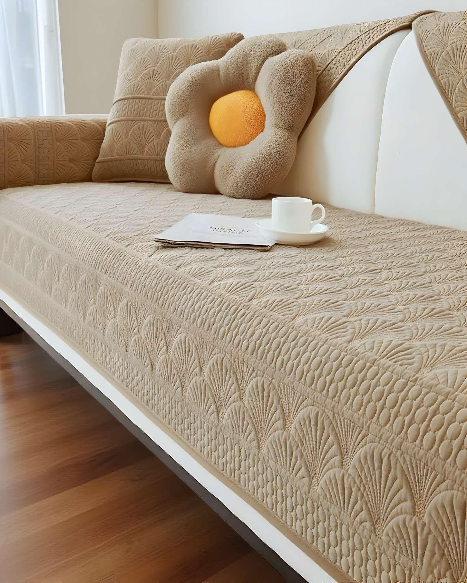 PACK DE 5 FUNDAS PARA SOFA CON DISEÑO F3 BEIGE-2
