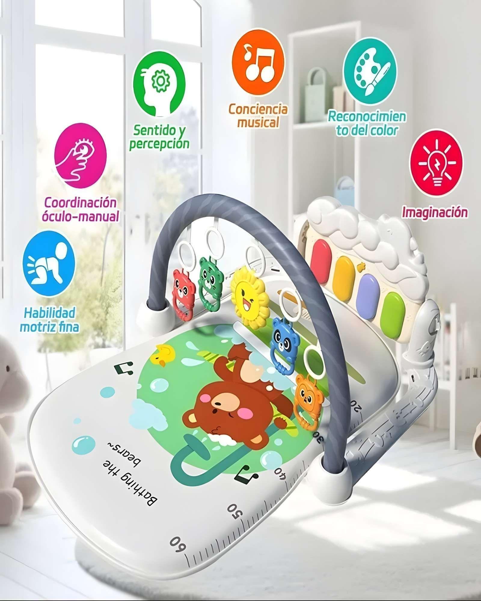 GIMNASIO MUSICAL PARA BEBE CON PIANO BLANCO-4