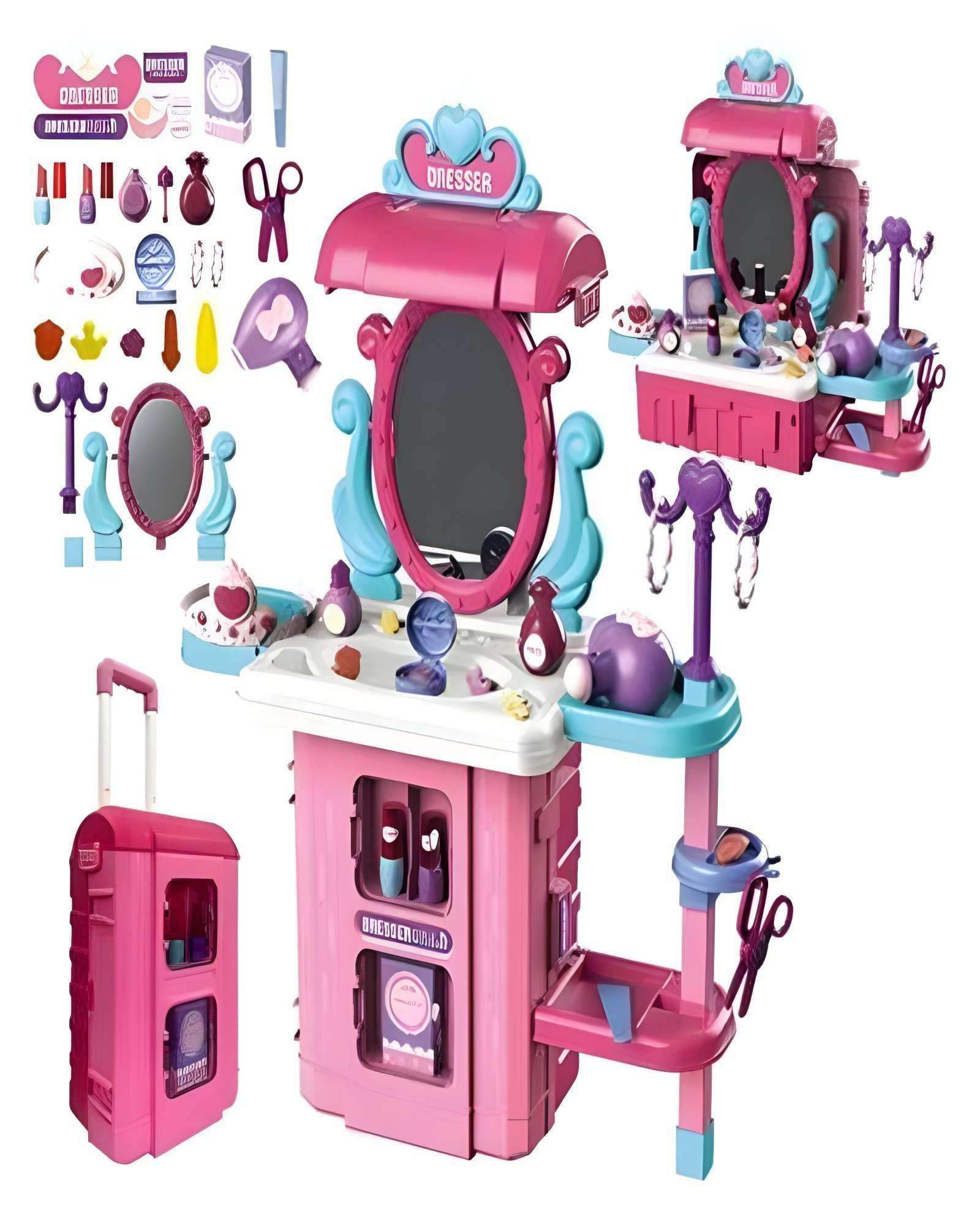 MALETIN COSMETICO 3 EN 1 ROSADO-2