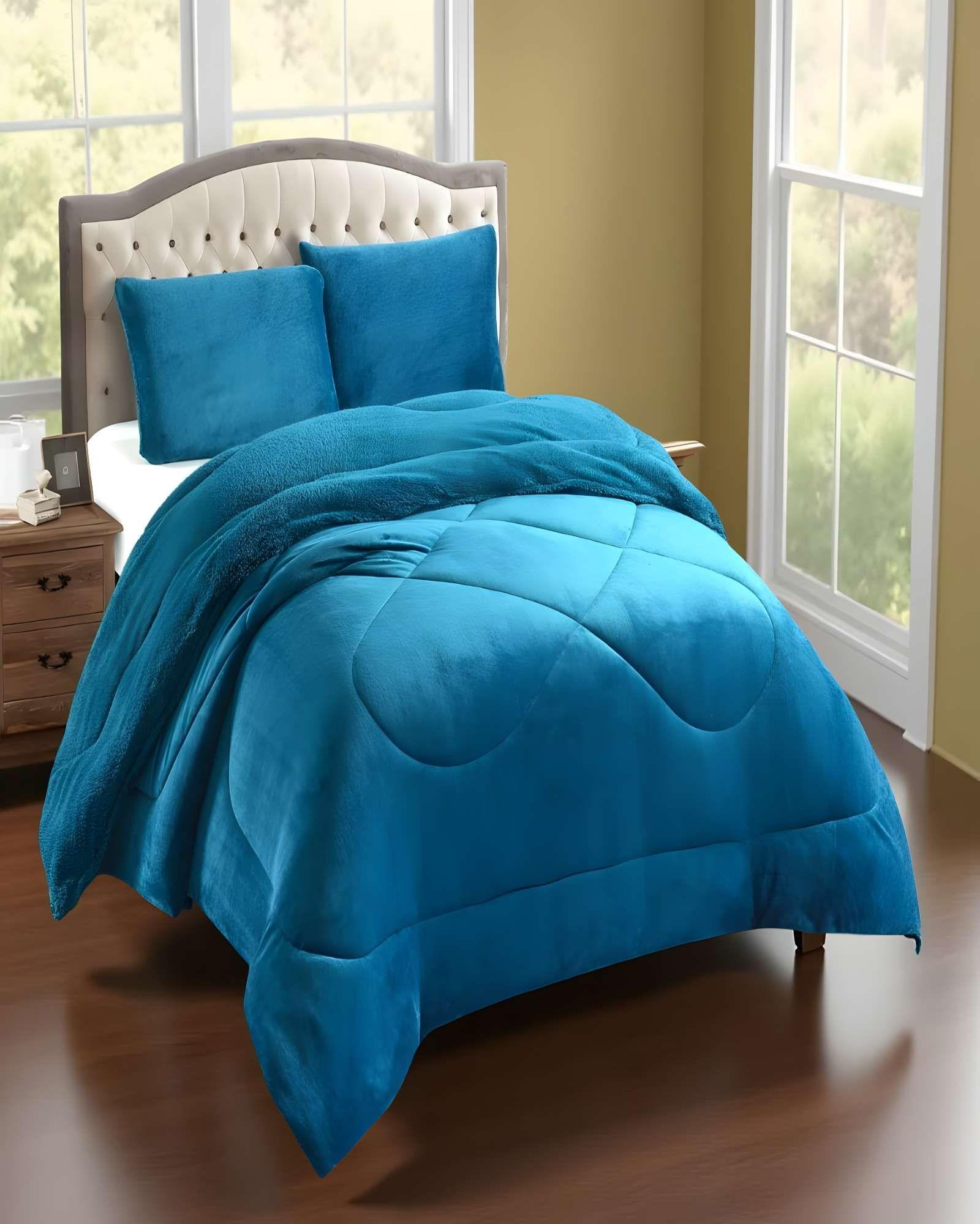 COBERTOR DE INVERNO PLUSH CON CHIPORRO CS 2 PLAZAS CELESTE-3