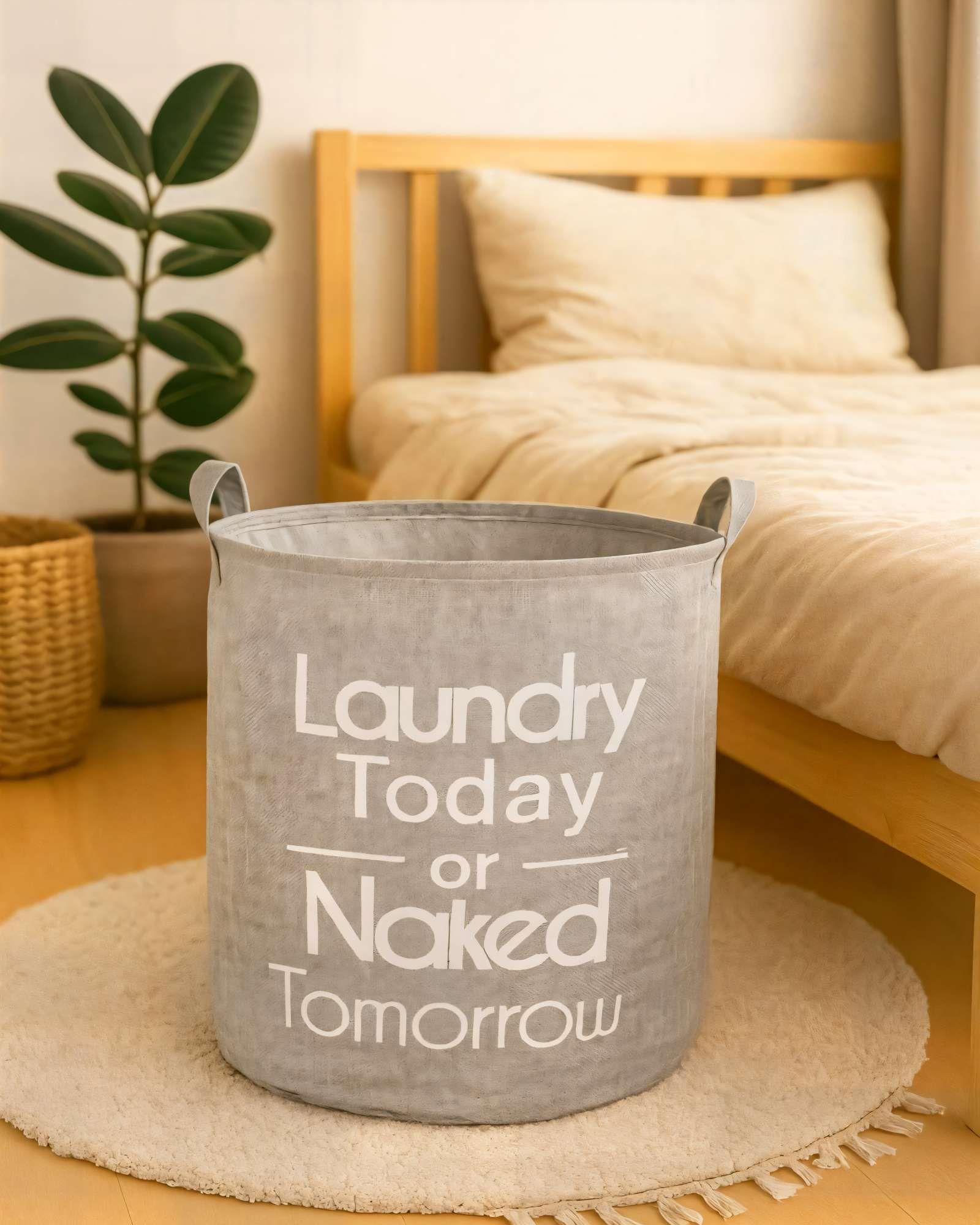 CANASTO DE ROPA 45CMX50CM COLOR GRIS -2