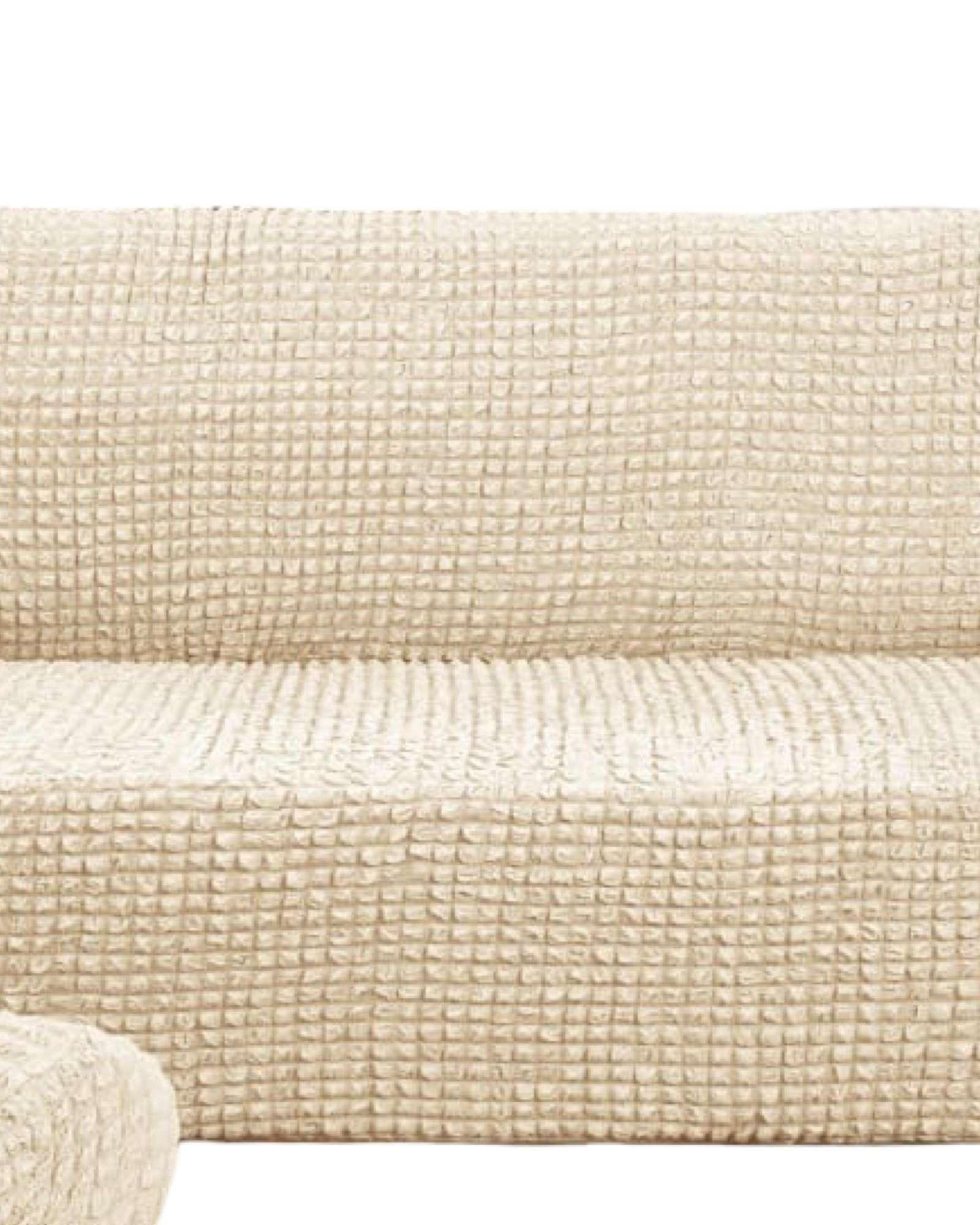 SET DE FUNDAS DE SOFA 3+1+1 - DISEÑO CUADRILLE BLANCO-2