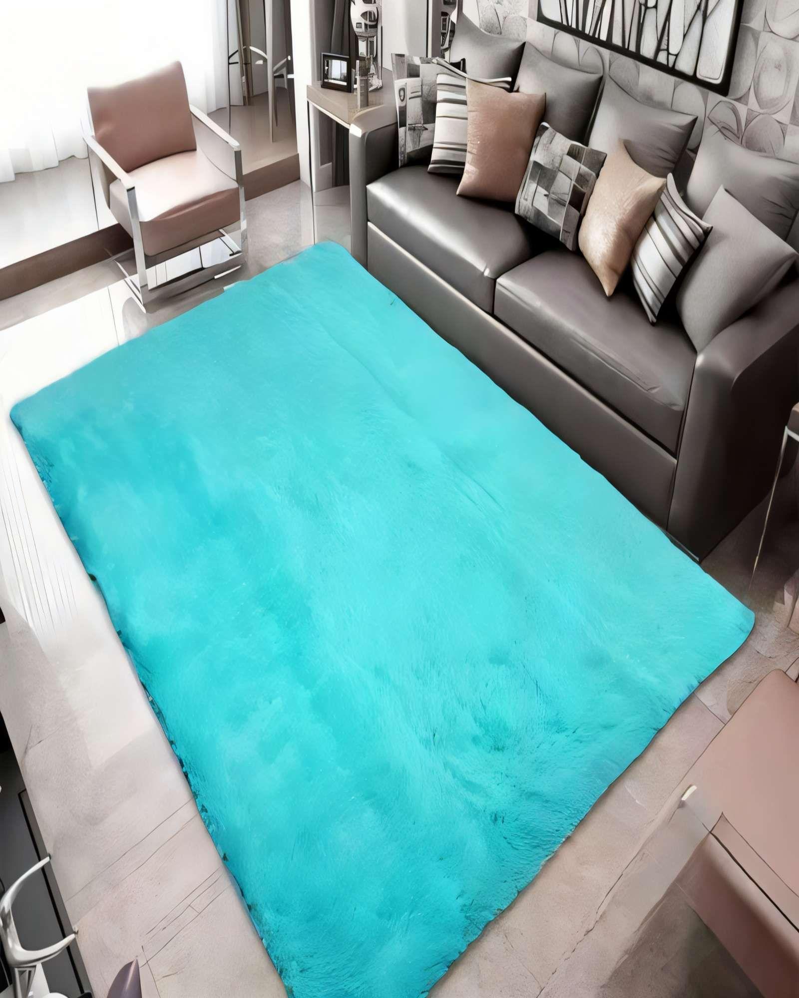 ALFOMBRA PELUDA 180X200 PREMIUM COLOR TURQUESA3-2