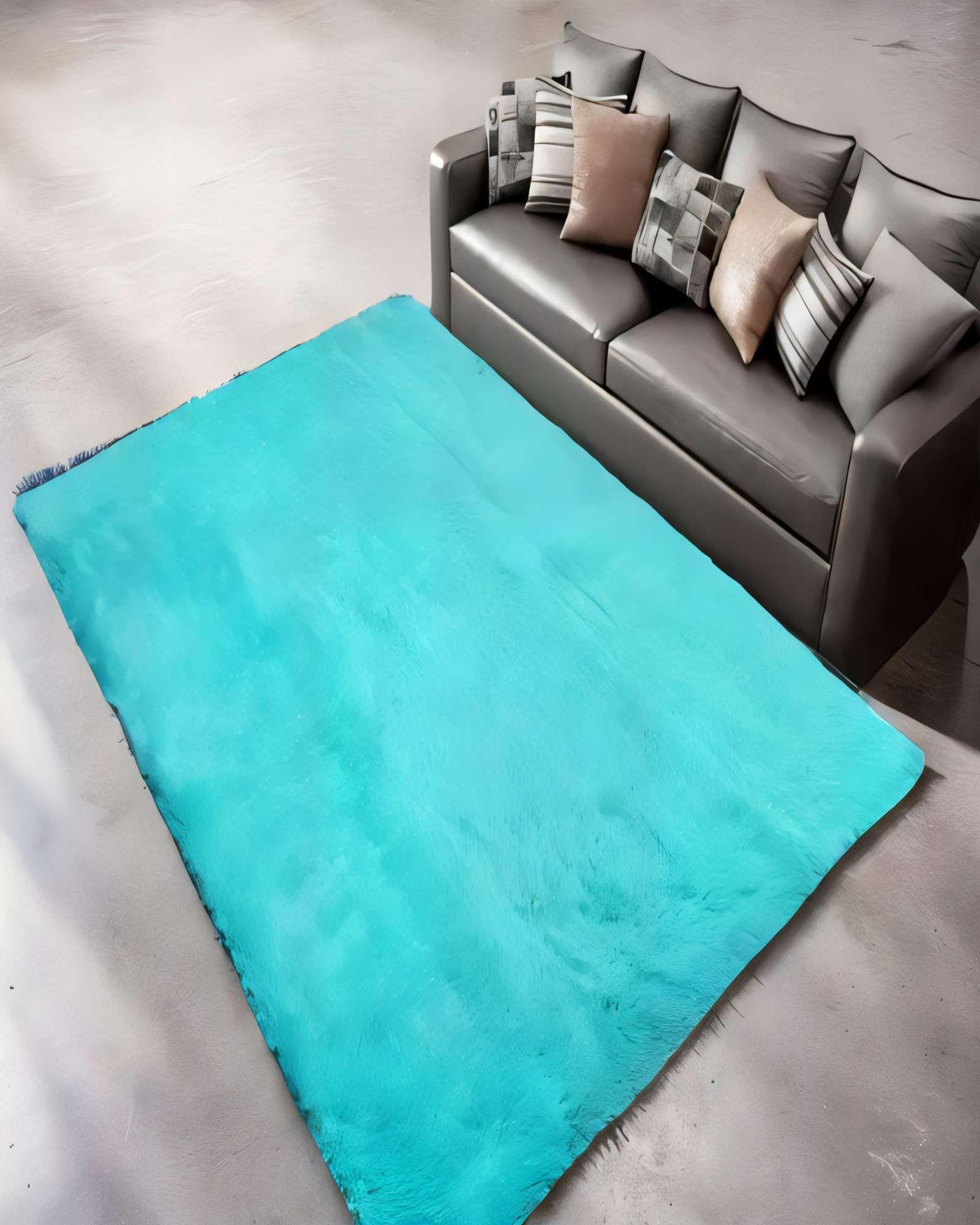 ALFOMBRA PELUDA 180X200 PREMIUM COLOR TURQUESA3-3