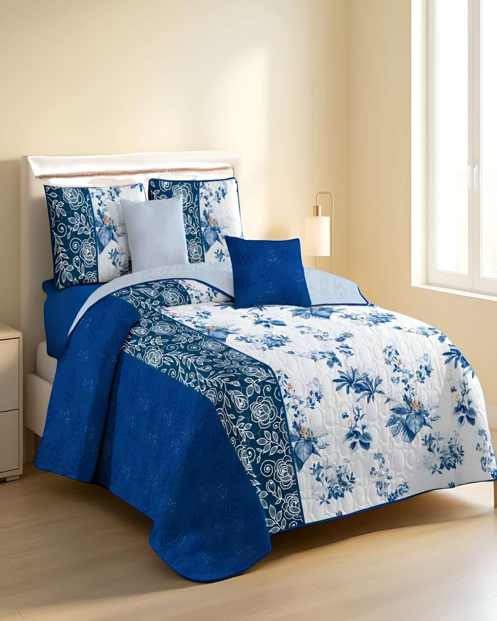 CUBRECAMA QUILT DE VERANO KING CON DISENO 1-2