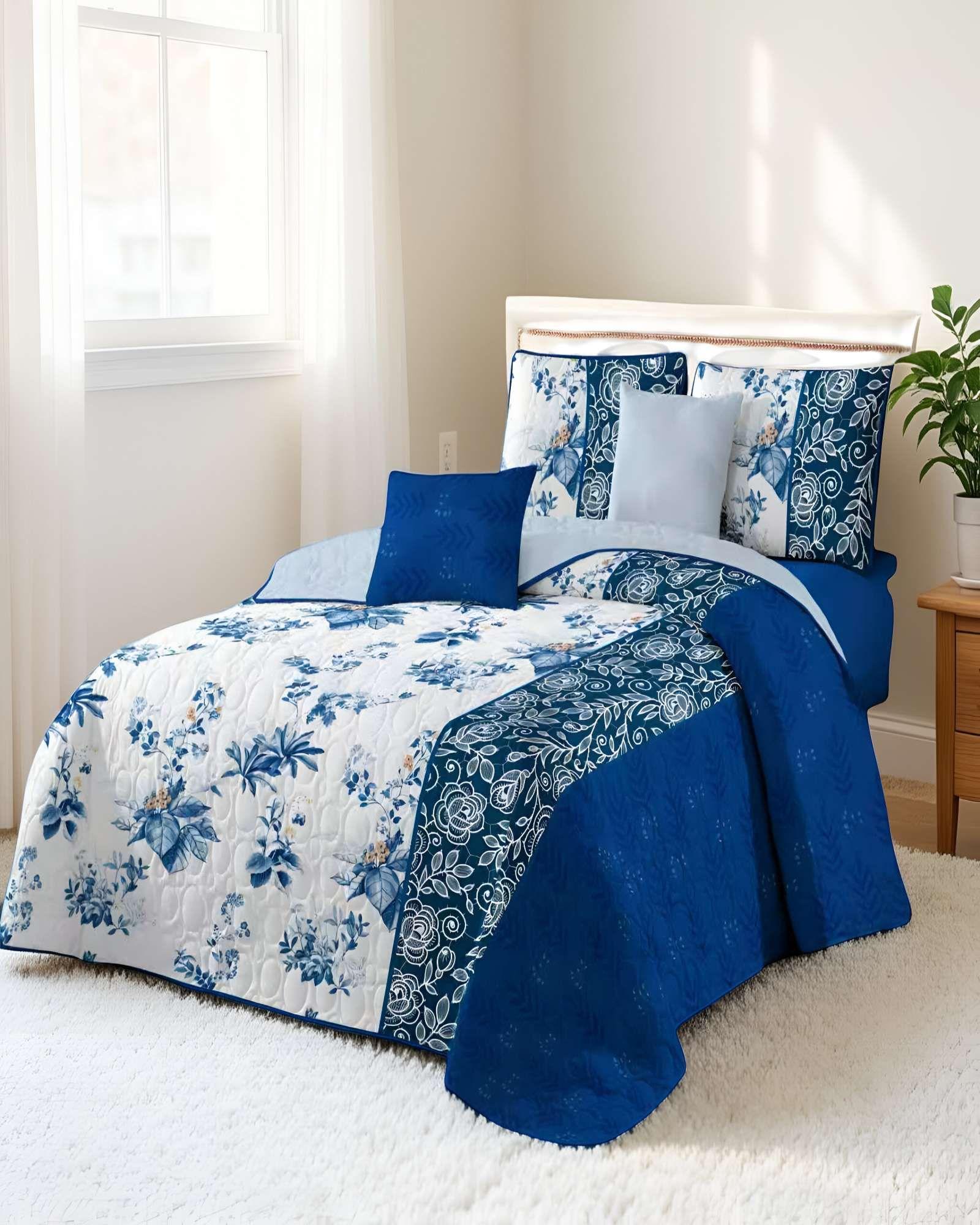 CUBRECAMA QUILT DE VERANO KING CON DISENO 1-3