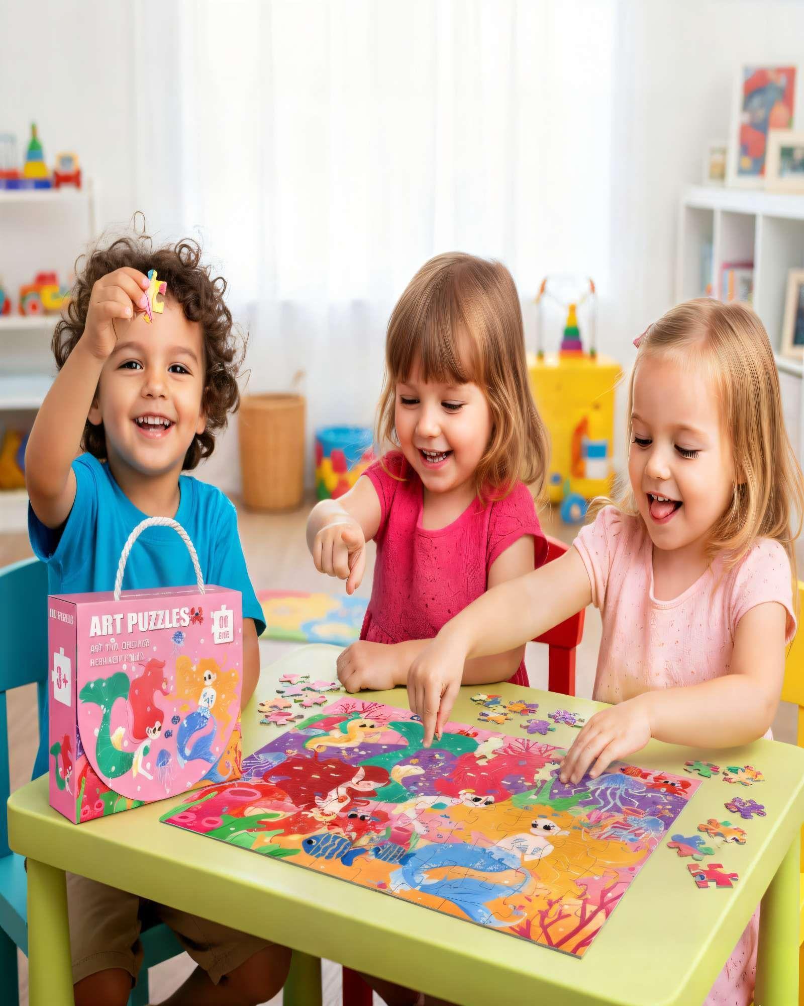 Puzzle para niños de 60 Piezas Sirenita 44cm x 31cm-3