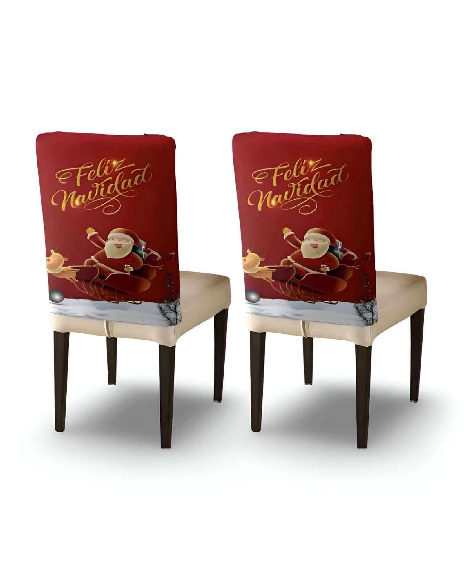 SET DE 6 FUNDAS DE RESPALDO DE SILLAS DE NAVIDAD N18-2