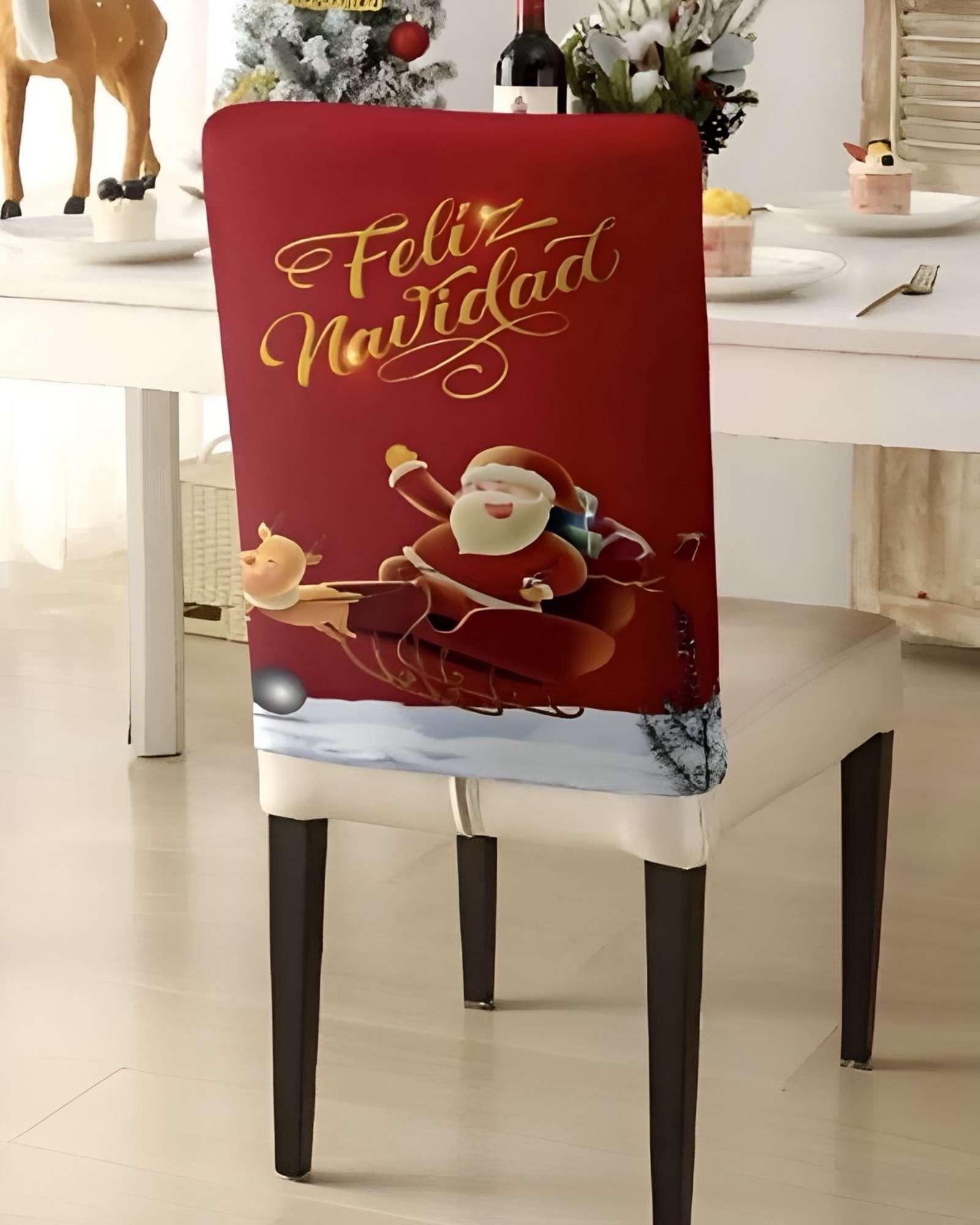 SET DE 6 FUNDAS DE RESPALDO DE SILLAS DE NAVIDAD N18-3