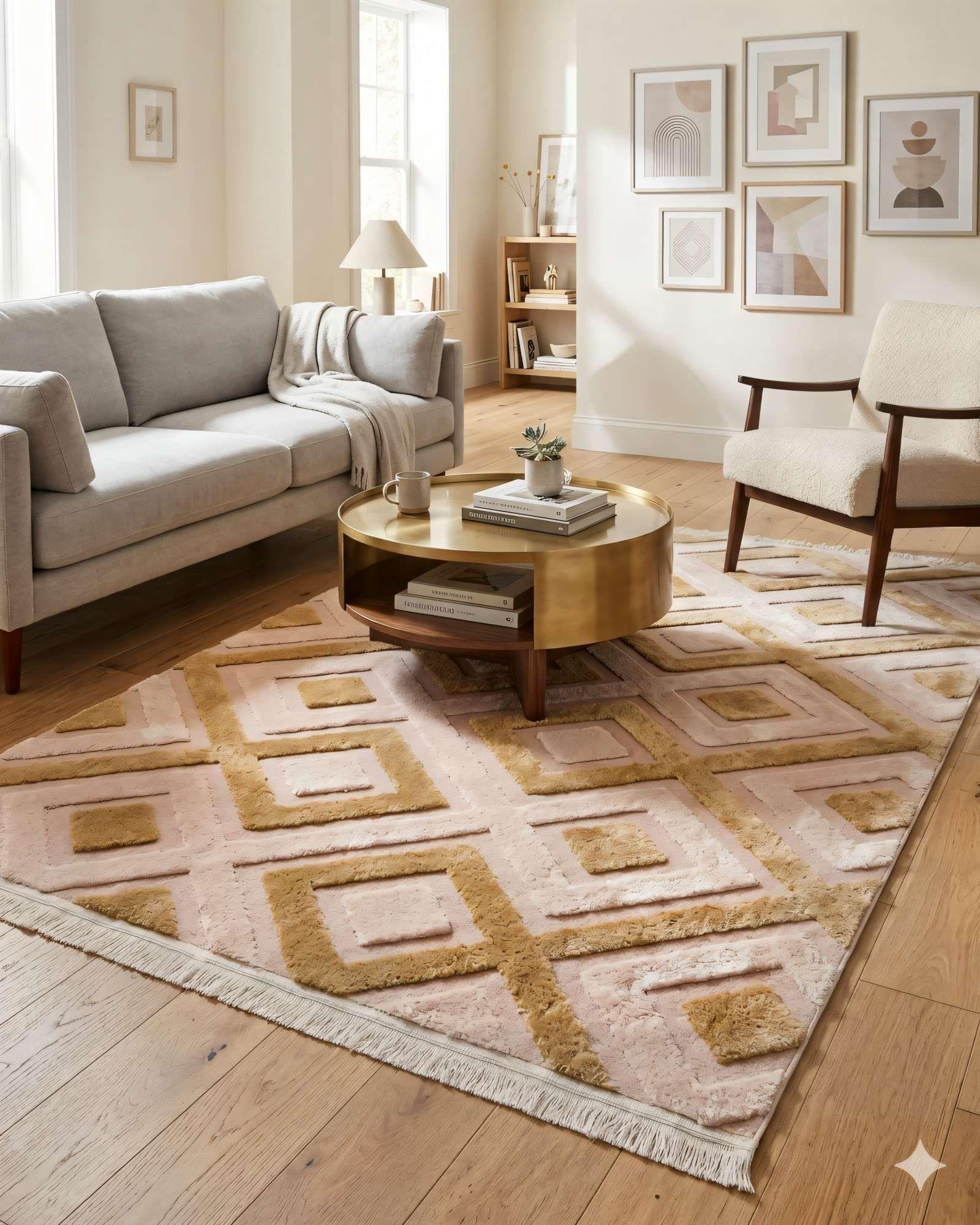 ALFOMBRA JACQUARD 180 X 200  DECORATIVA BICOLOR 4-3