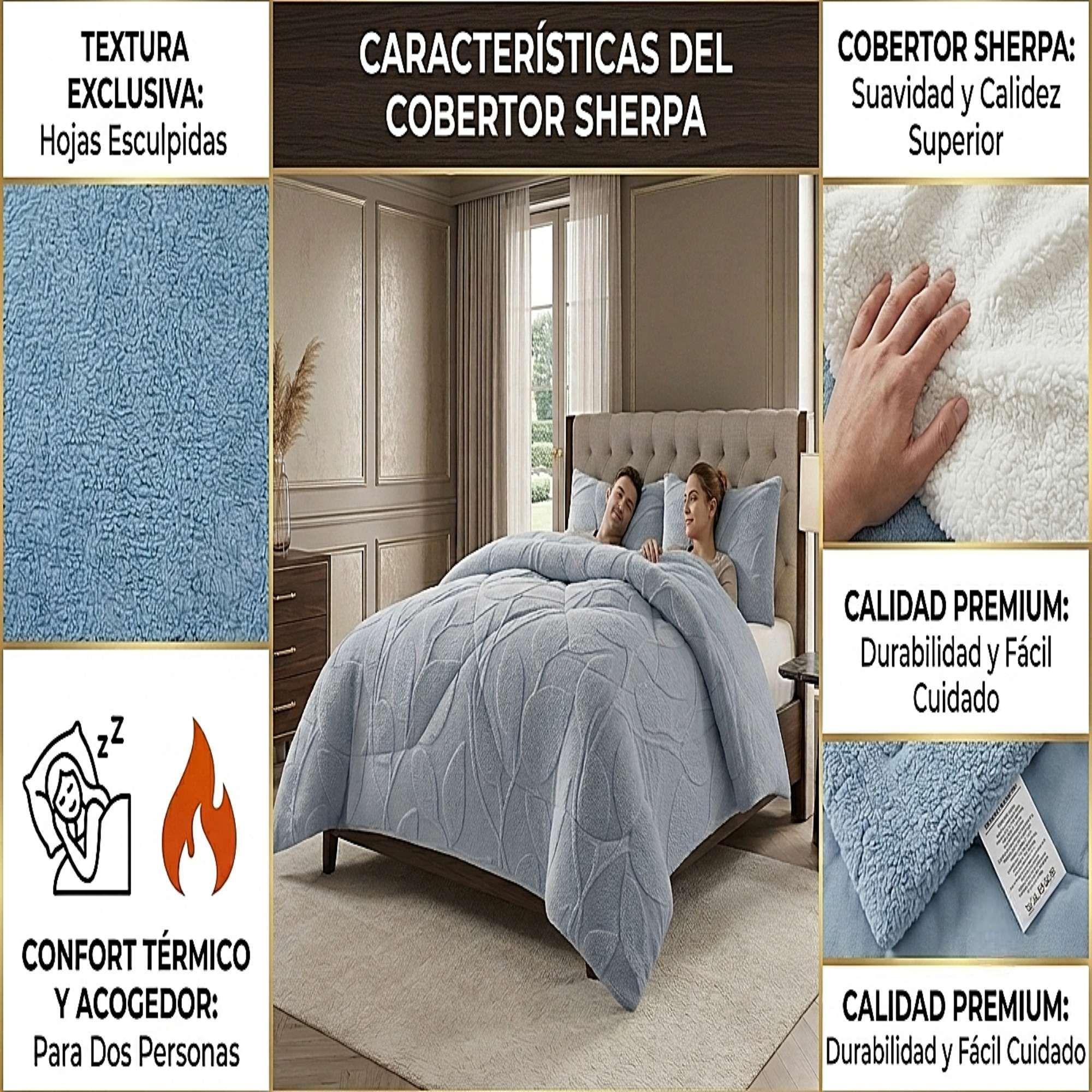 COBERTOR DE INVERNO TEXTURIZADO RY KING CELESTE-1