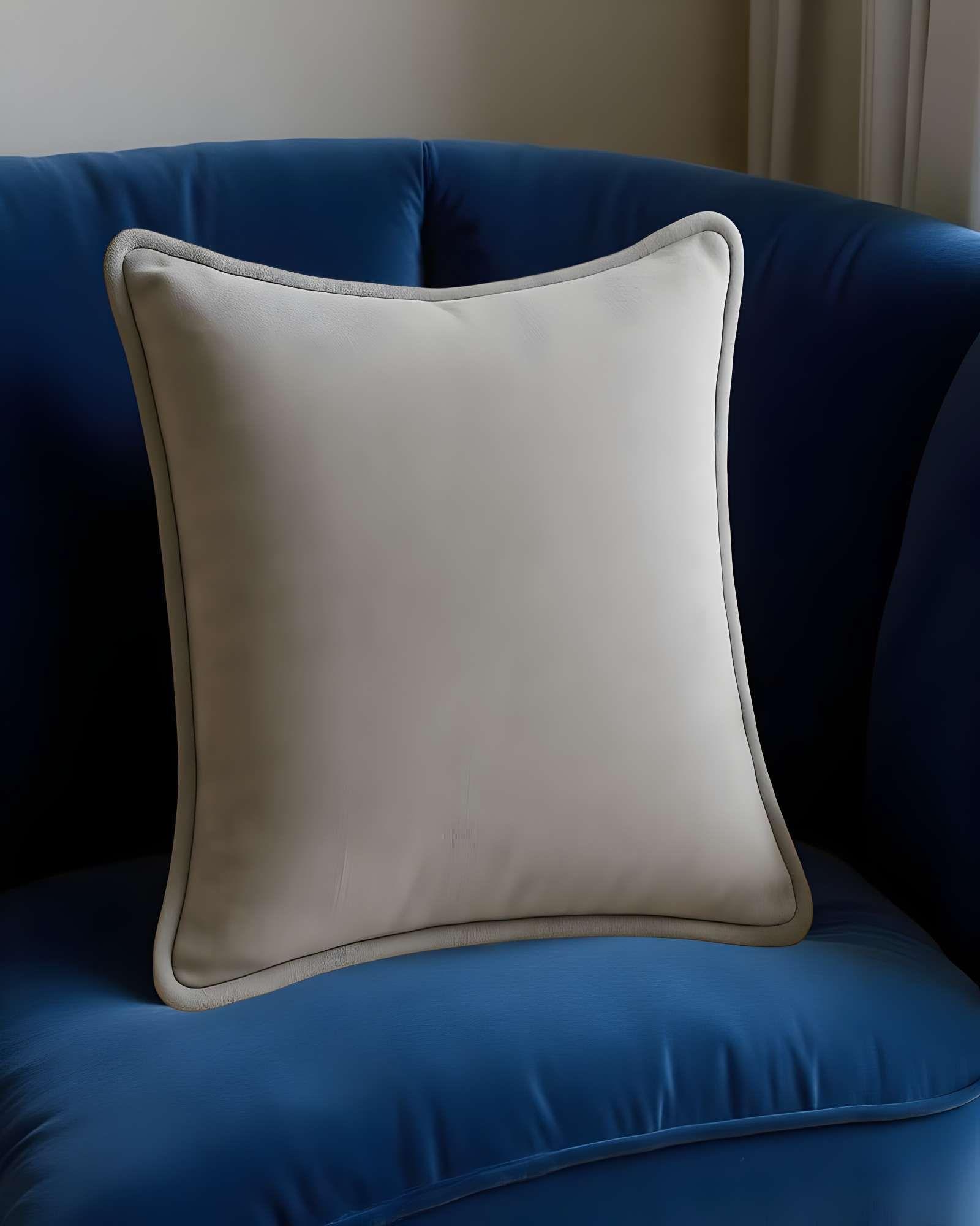 SET DE 2 FUNDAS DE COJIN LISA CON BORDE 45X45 GRIS-2