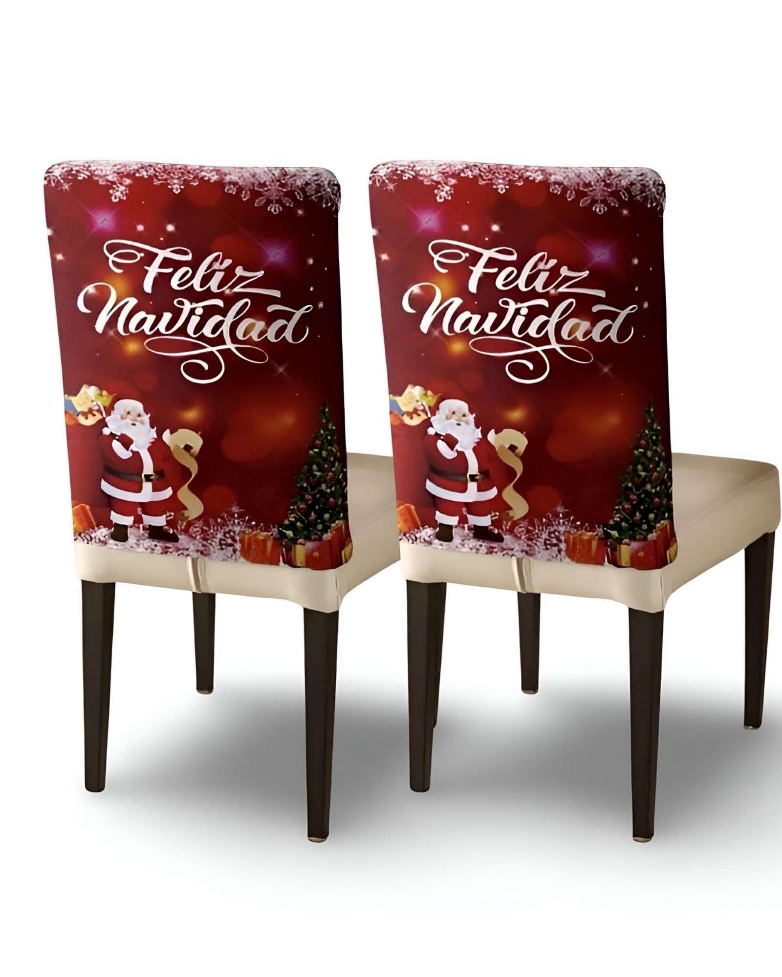 SET DE 6 FUNDAS DE RESPALDO DE SILLAS DE NAVIDAD N17-2